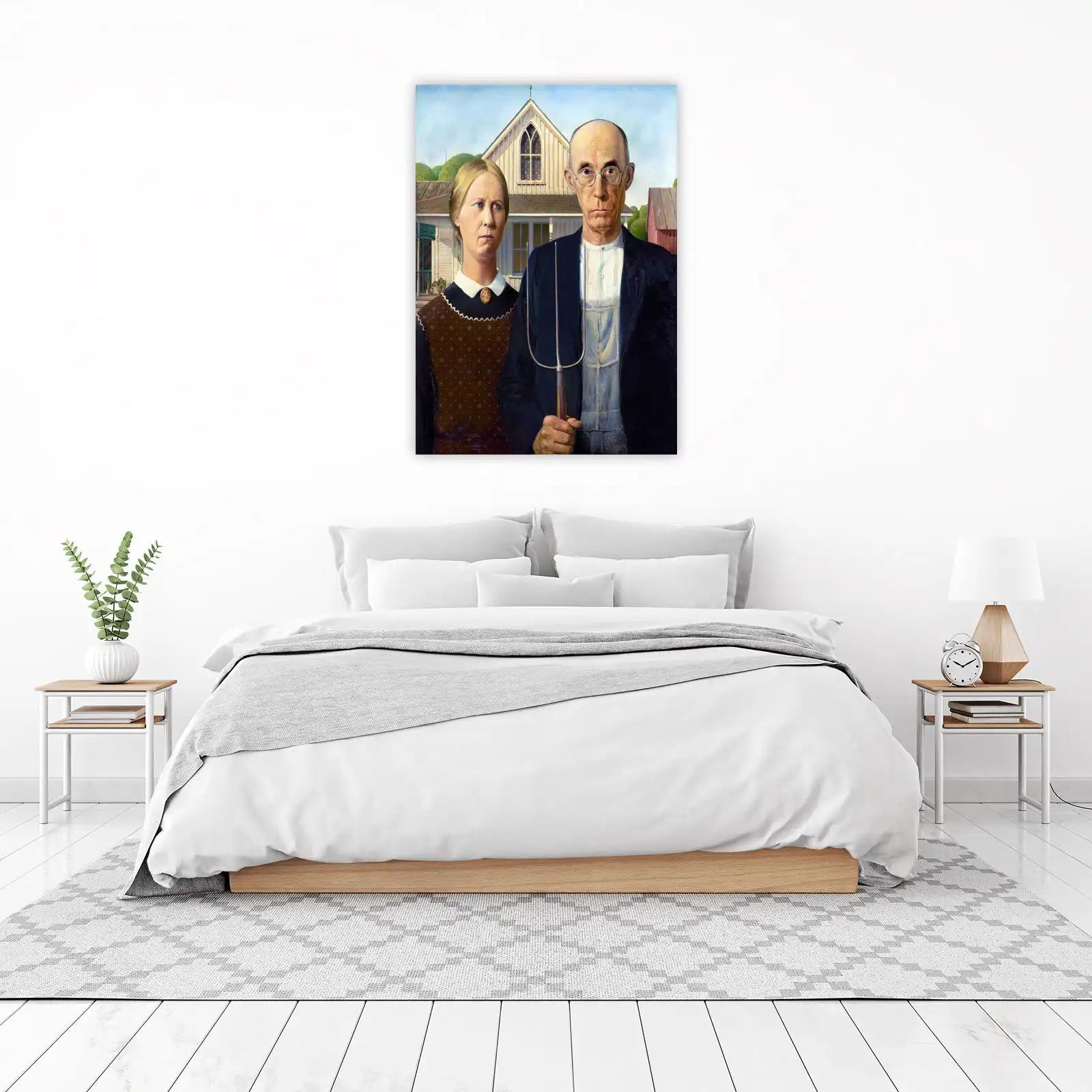 American Gothic Farmers Pitchfork Wall Art