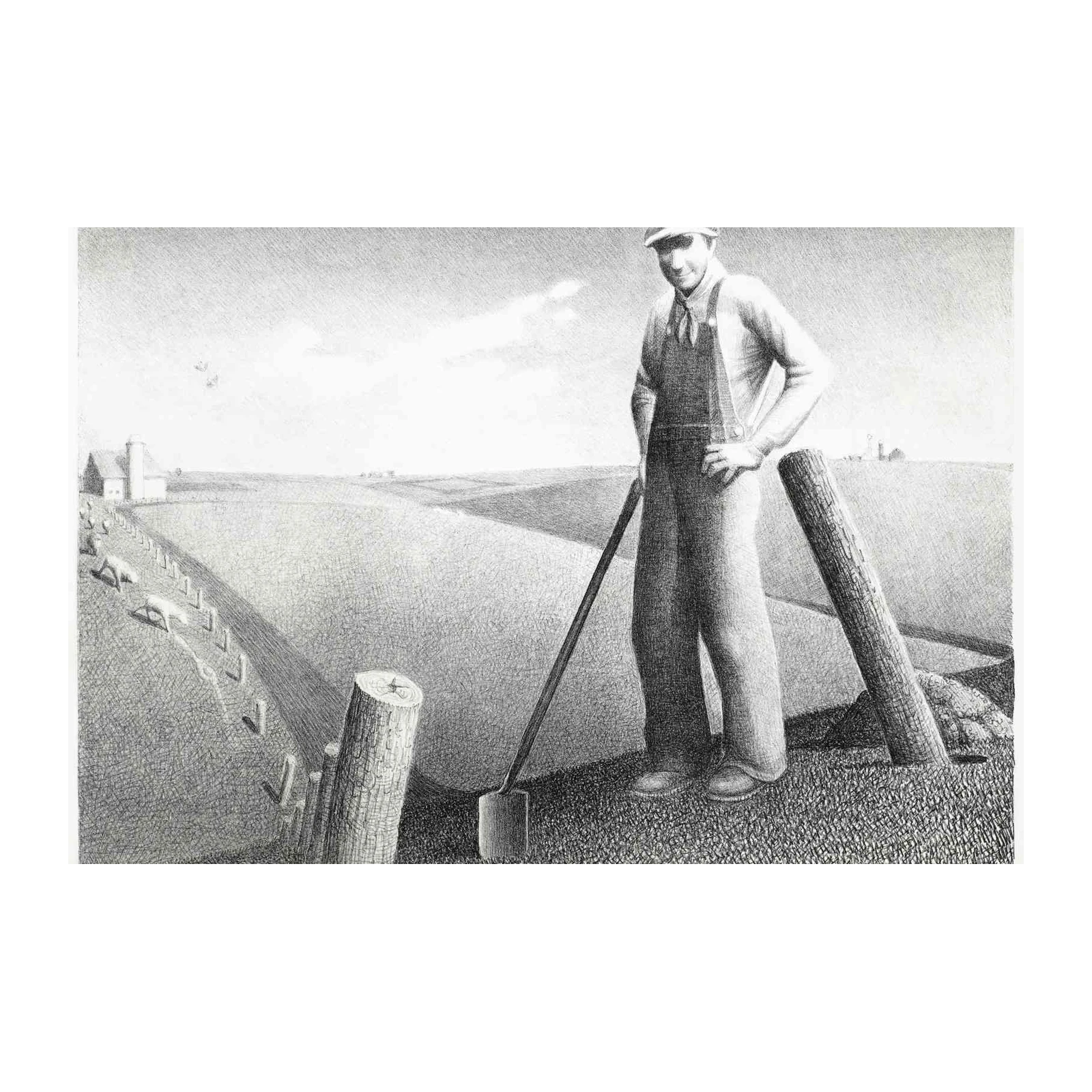 American Farmer with Shovel Wall Art