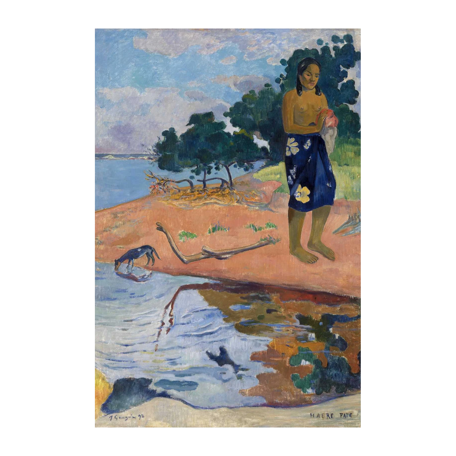 Tahitian Woman Beach Scene Wall Art