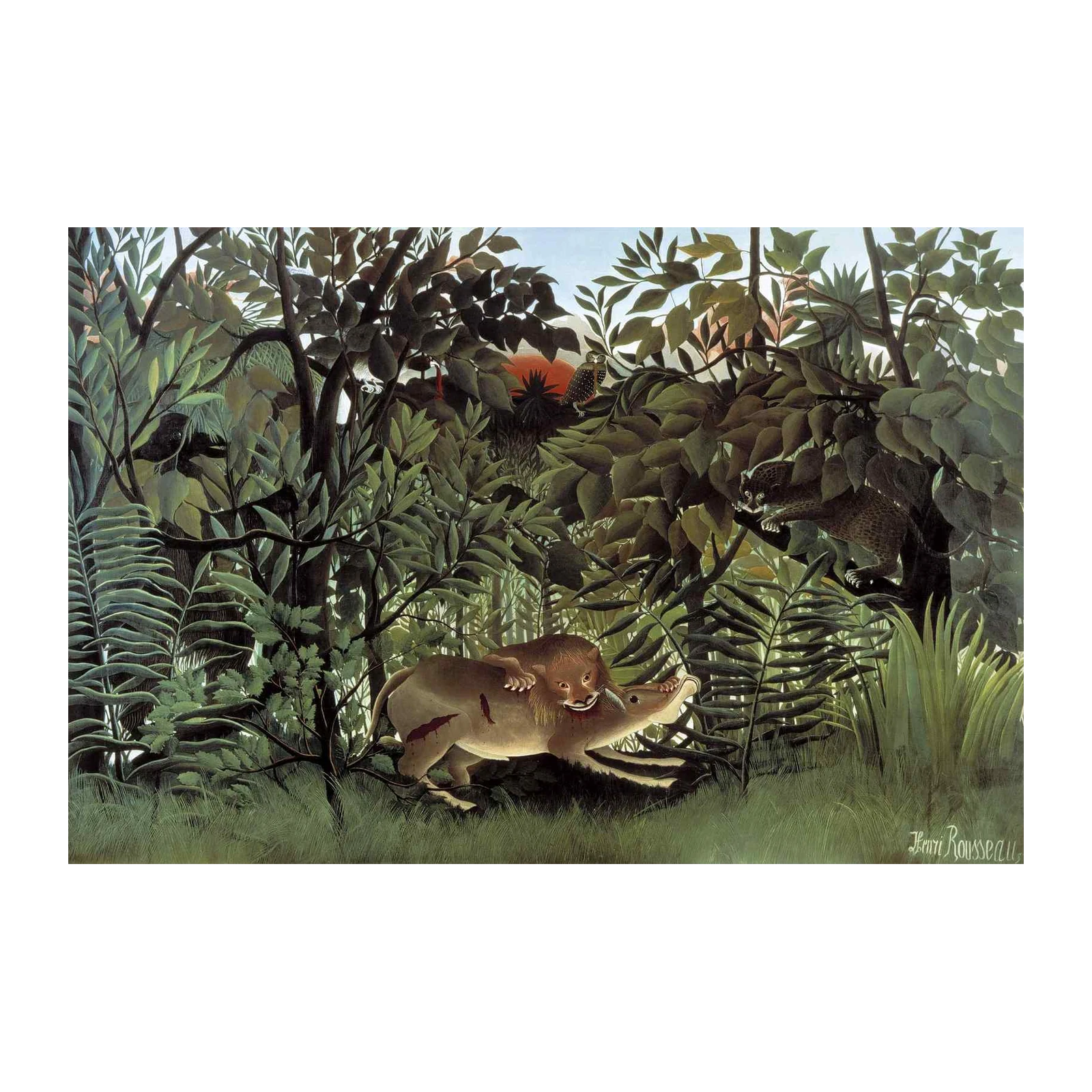 The Jungle's Fury: Lion & Crocodile Wall Art