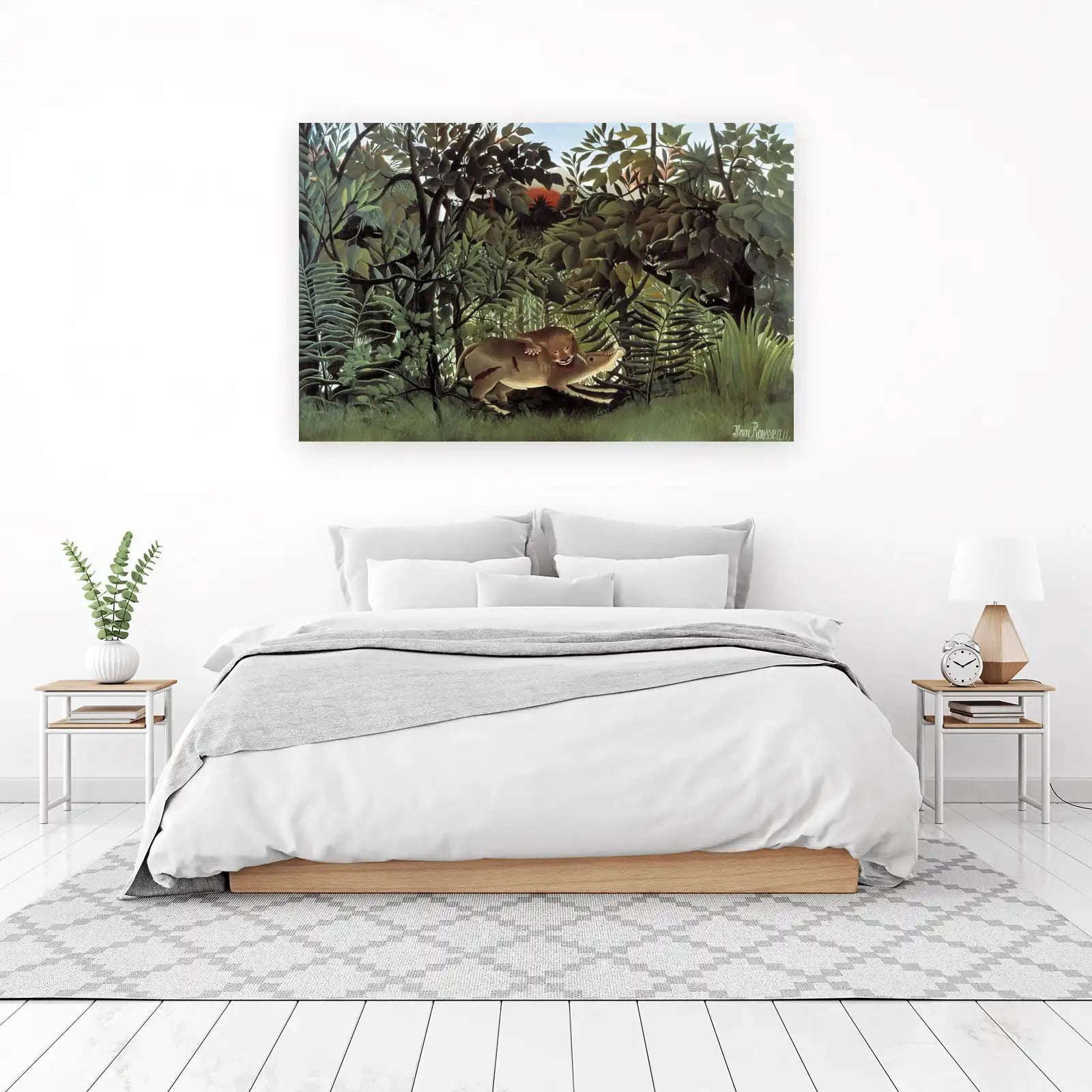 The Jungle's Fury: Lion & Crocodile Wall Art