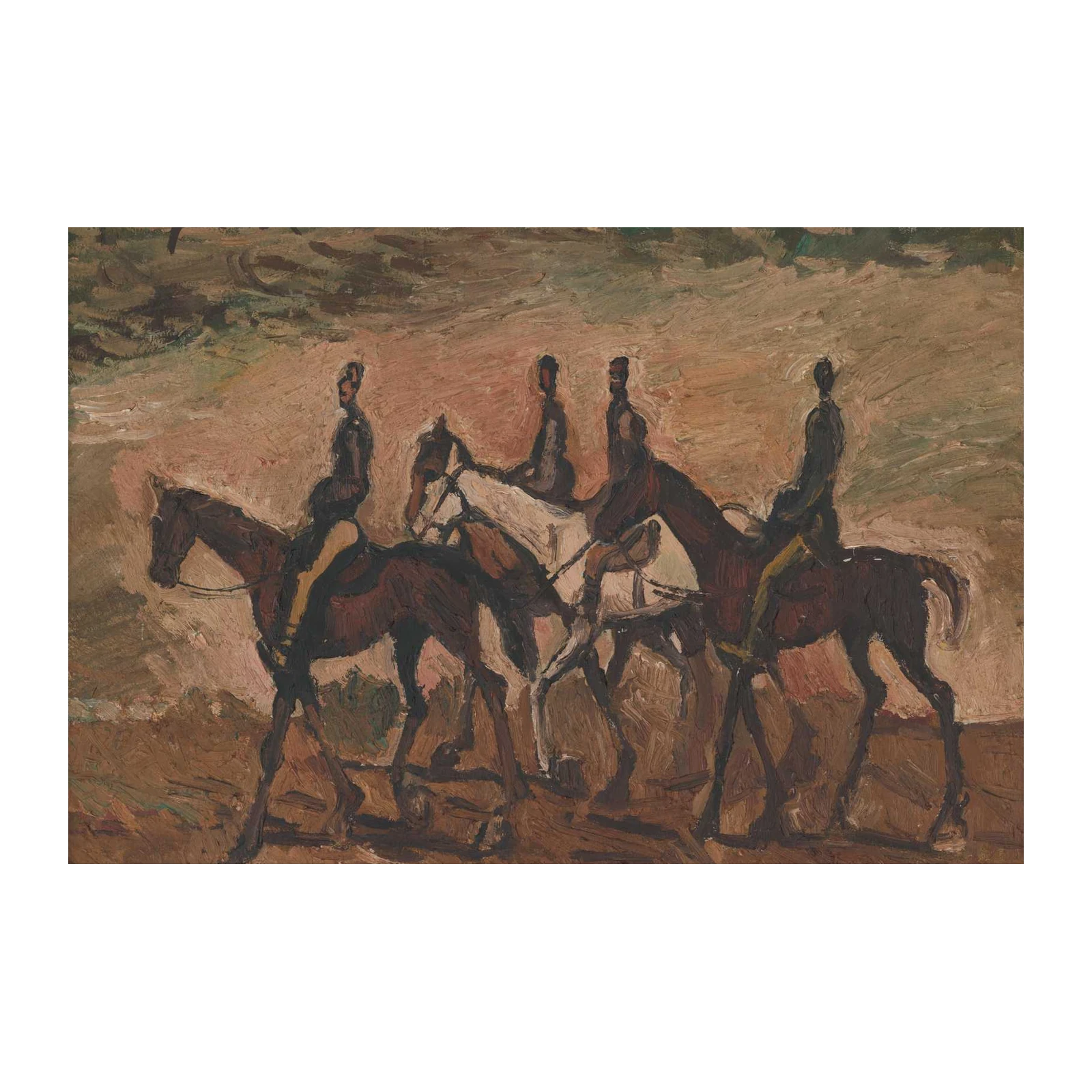 Equestrian Riders Impressionist Wall Art