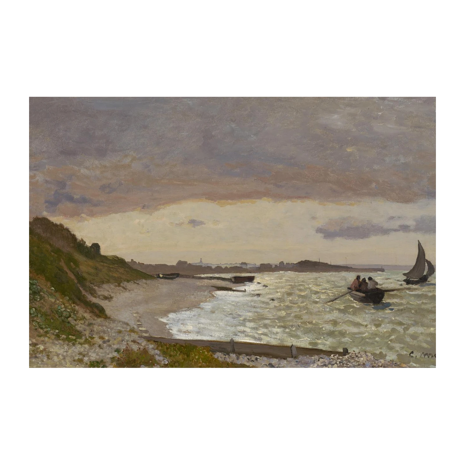 Seascape with Sailboats Monet Wall Art