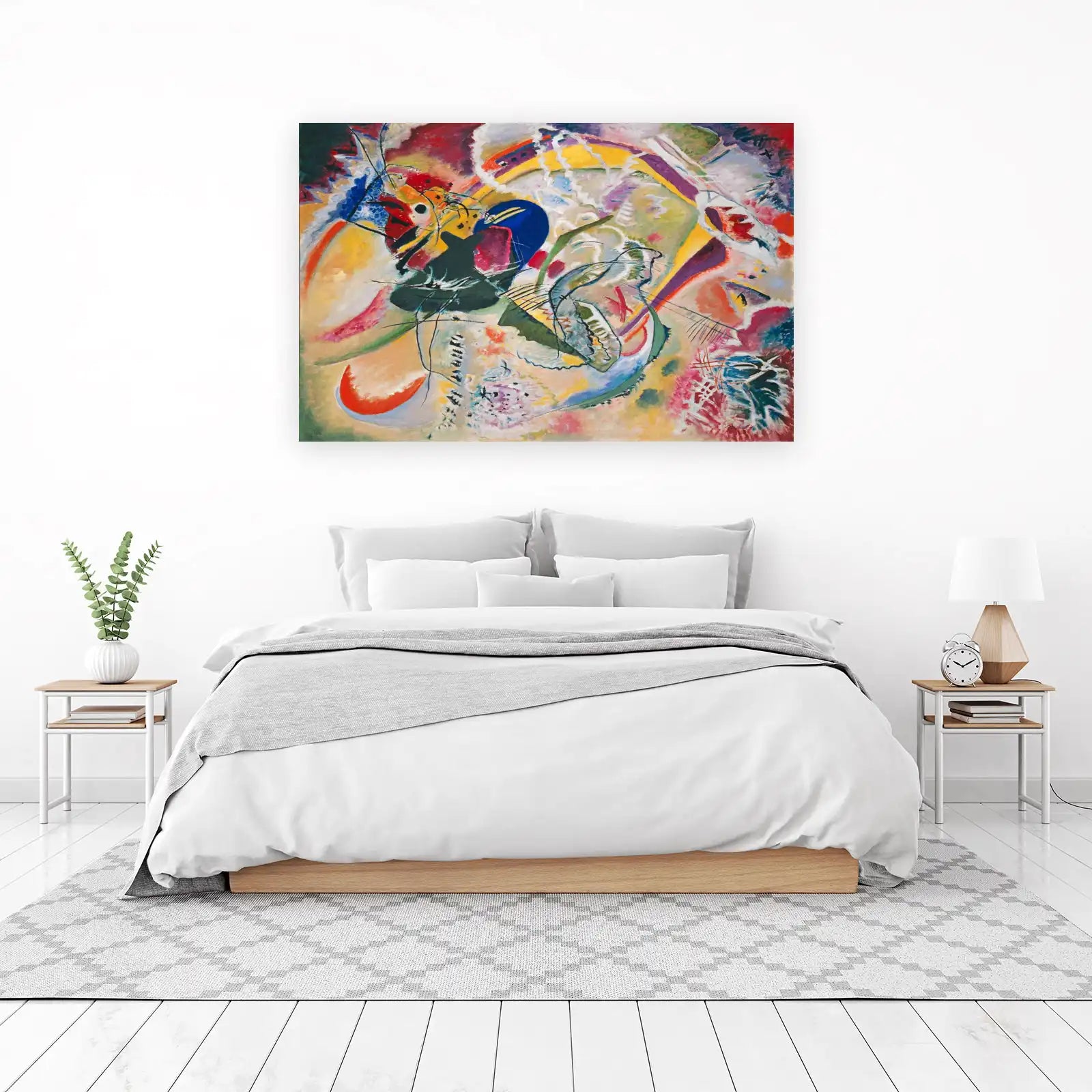 Abstract Symphony Yellow Blue Red Wall Art