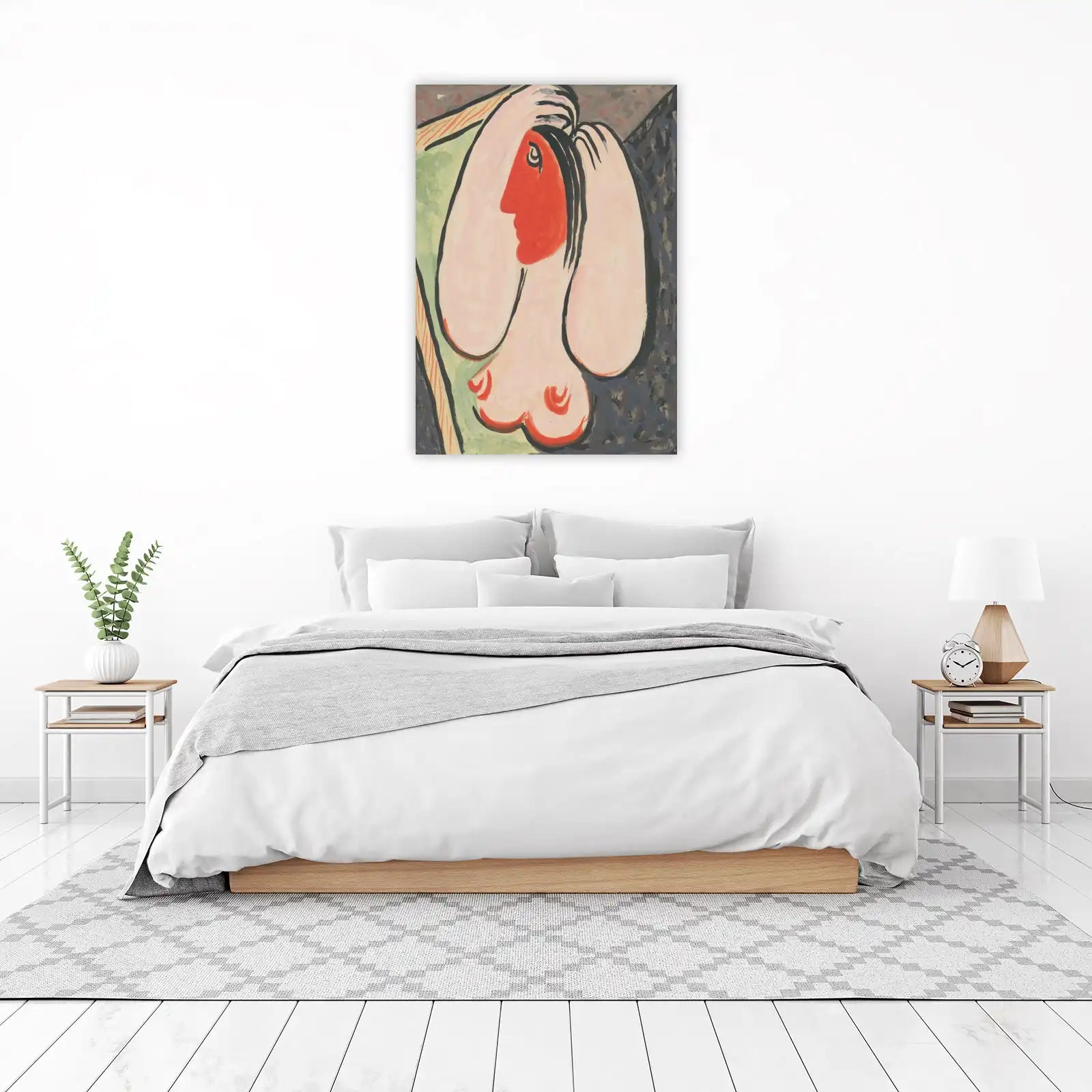 Bold Red Face & Soft Forms Wall Art
