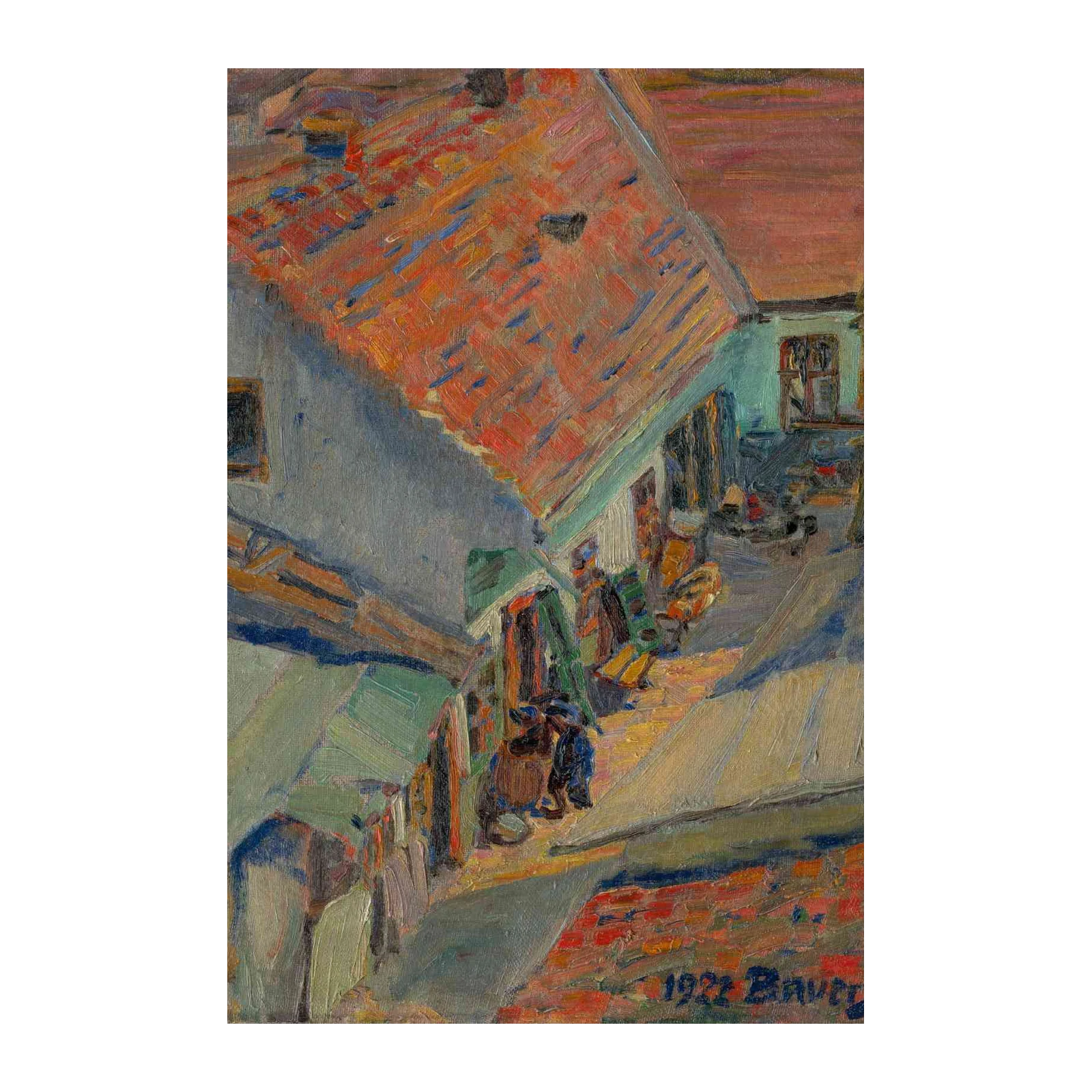 Vibrant European Alleyway Art Wall Art