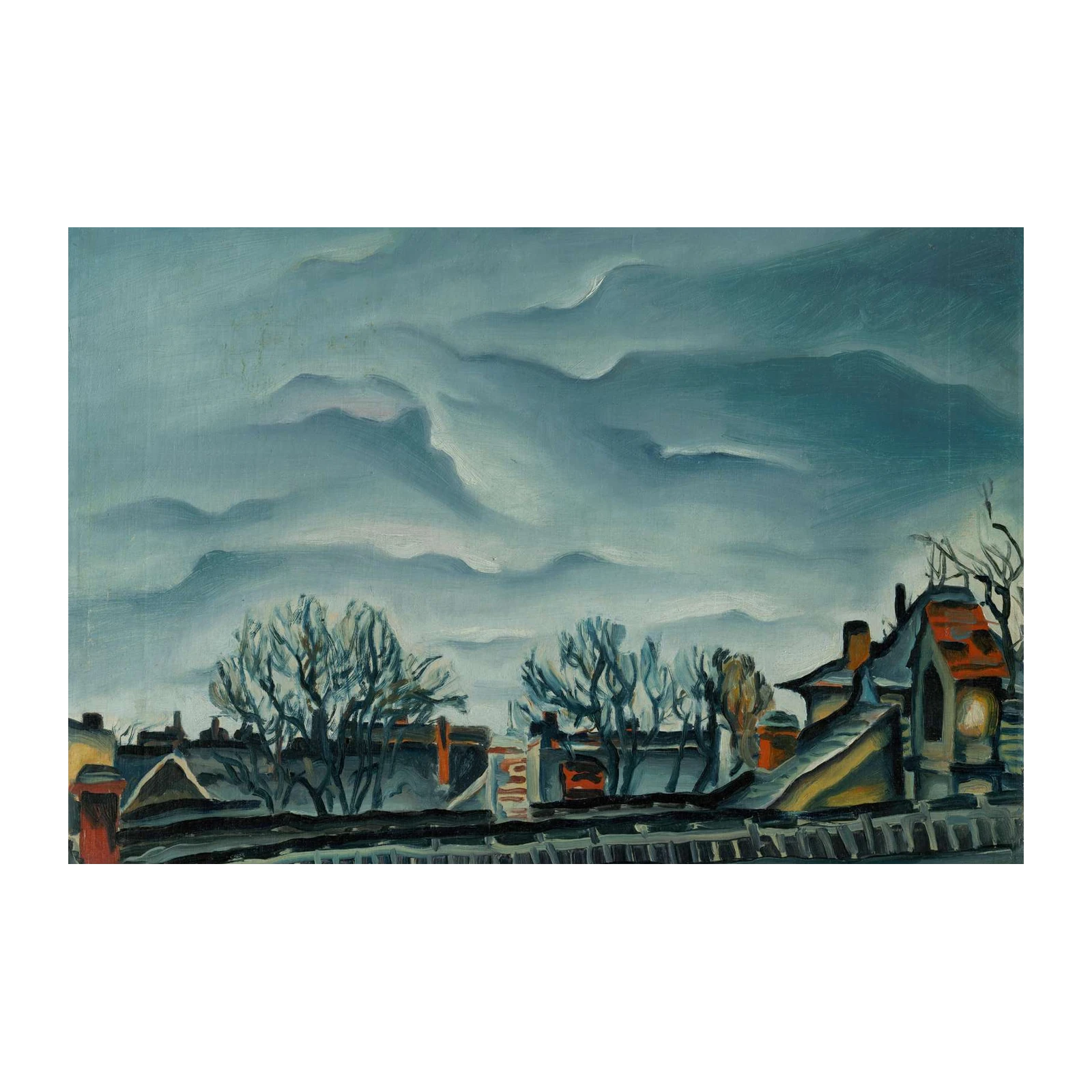 Atmospheric Winter Townscape Wall Art
