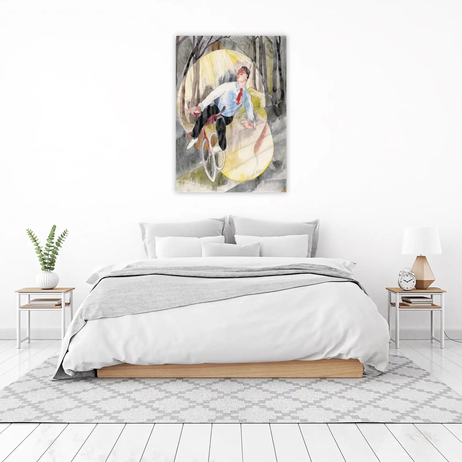 Vintage Cyclist Artwork | Expressive Wall Art Wall Art