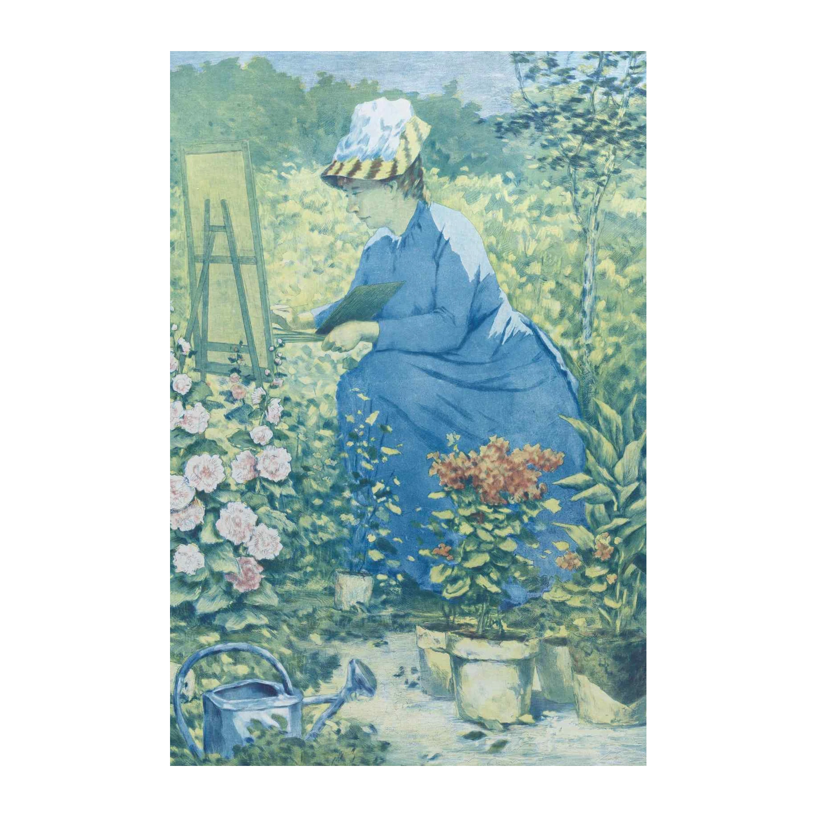 Artist in Garden Serenity Wall Art