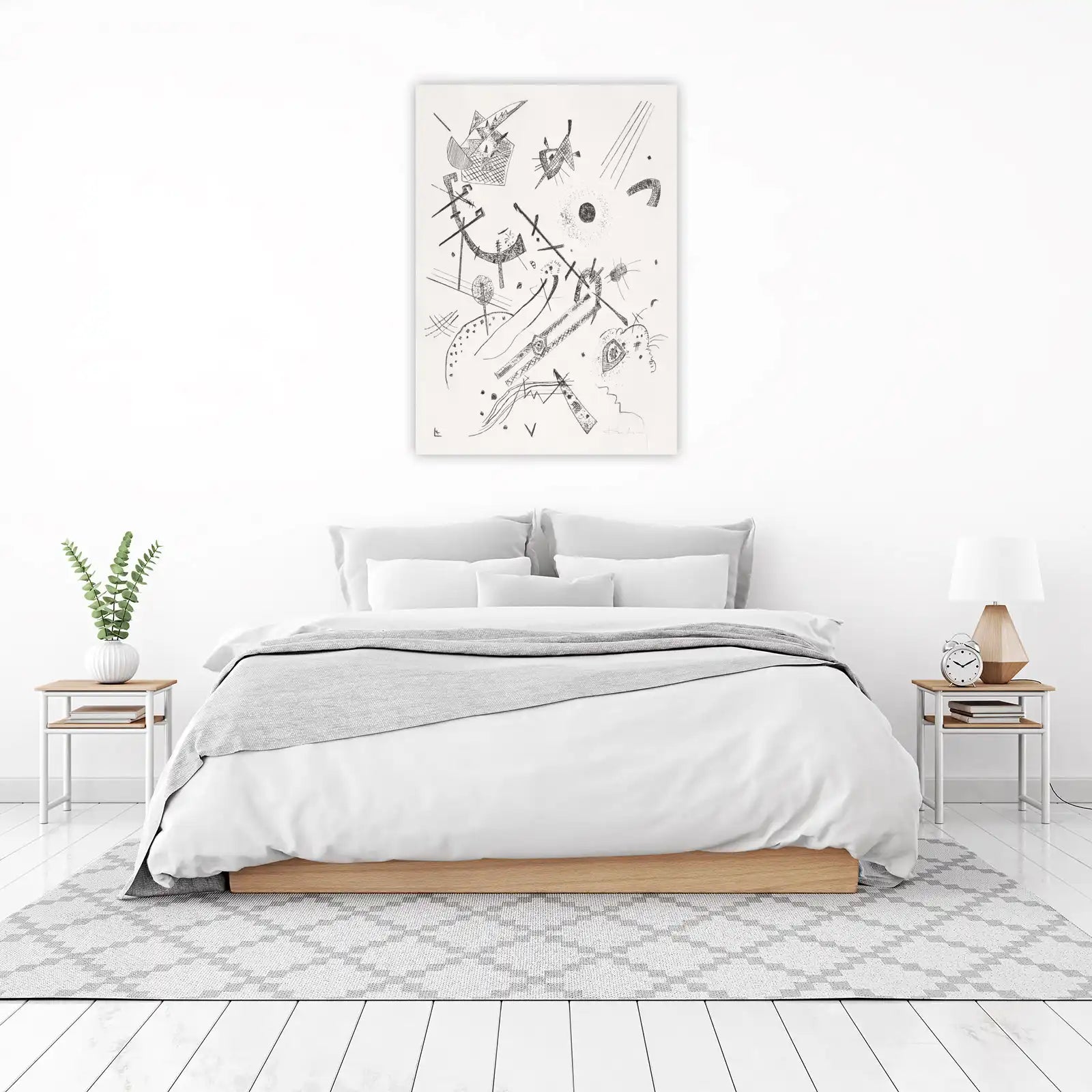 Abstract Composition Black and White Wall Art