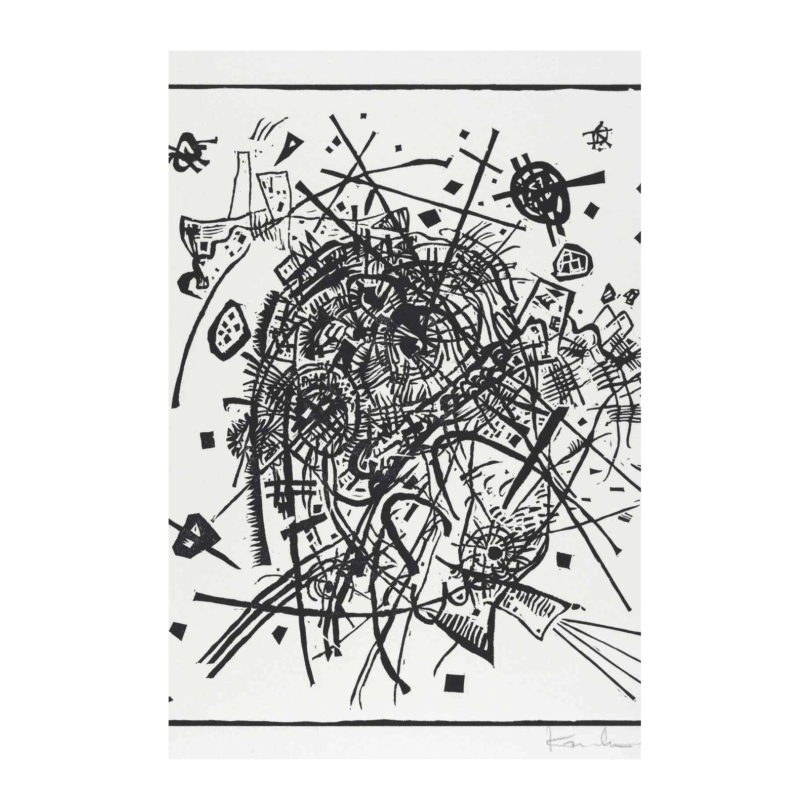 Abstract Chaos Black & White Wall Art