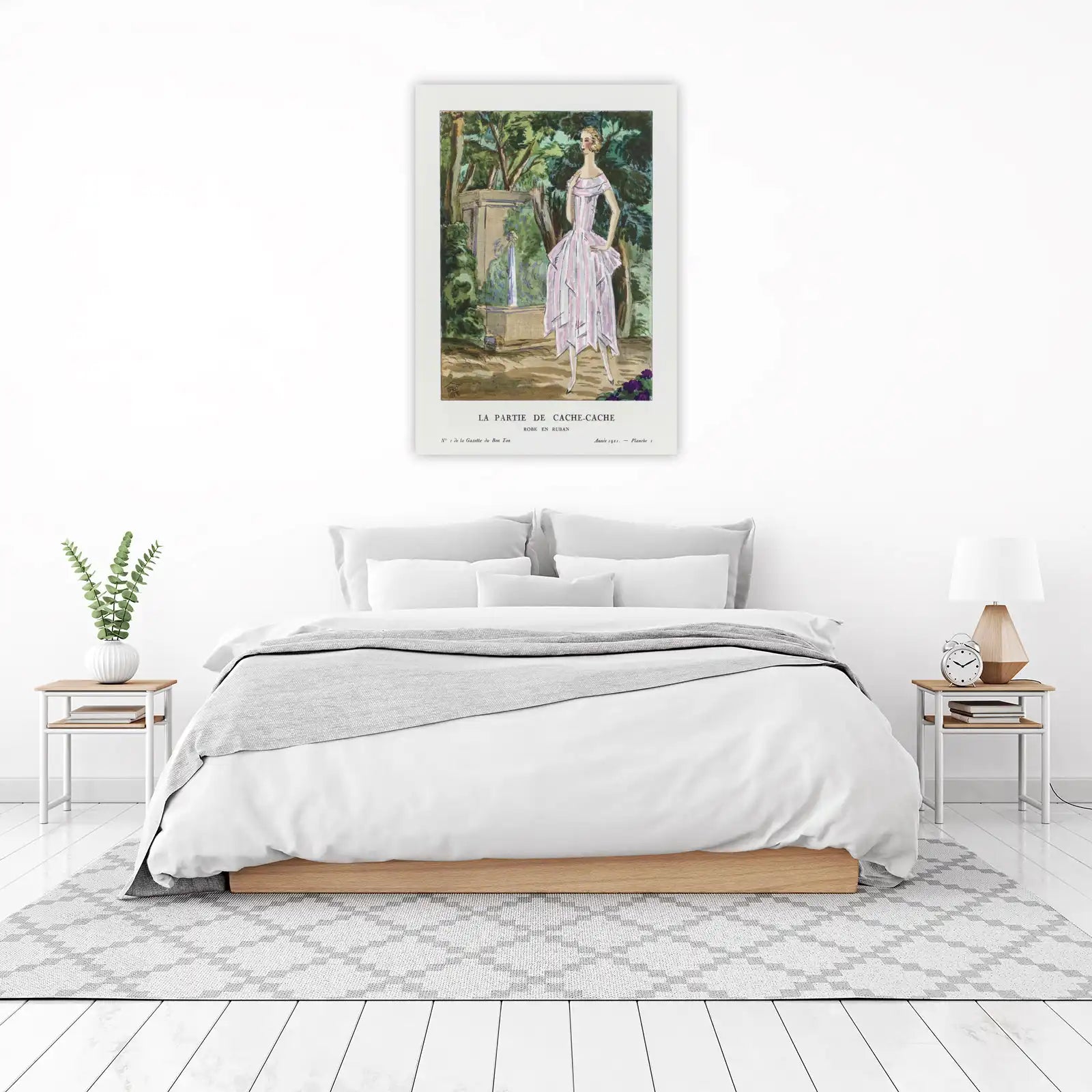 Vintage Fashion Garden Scene Wall Art