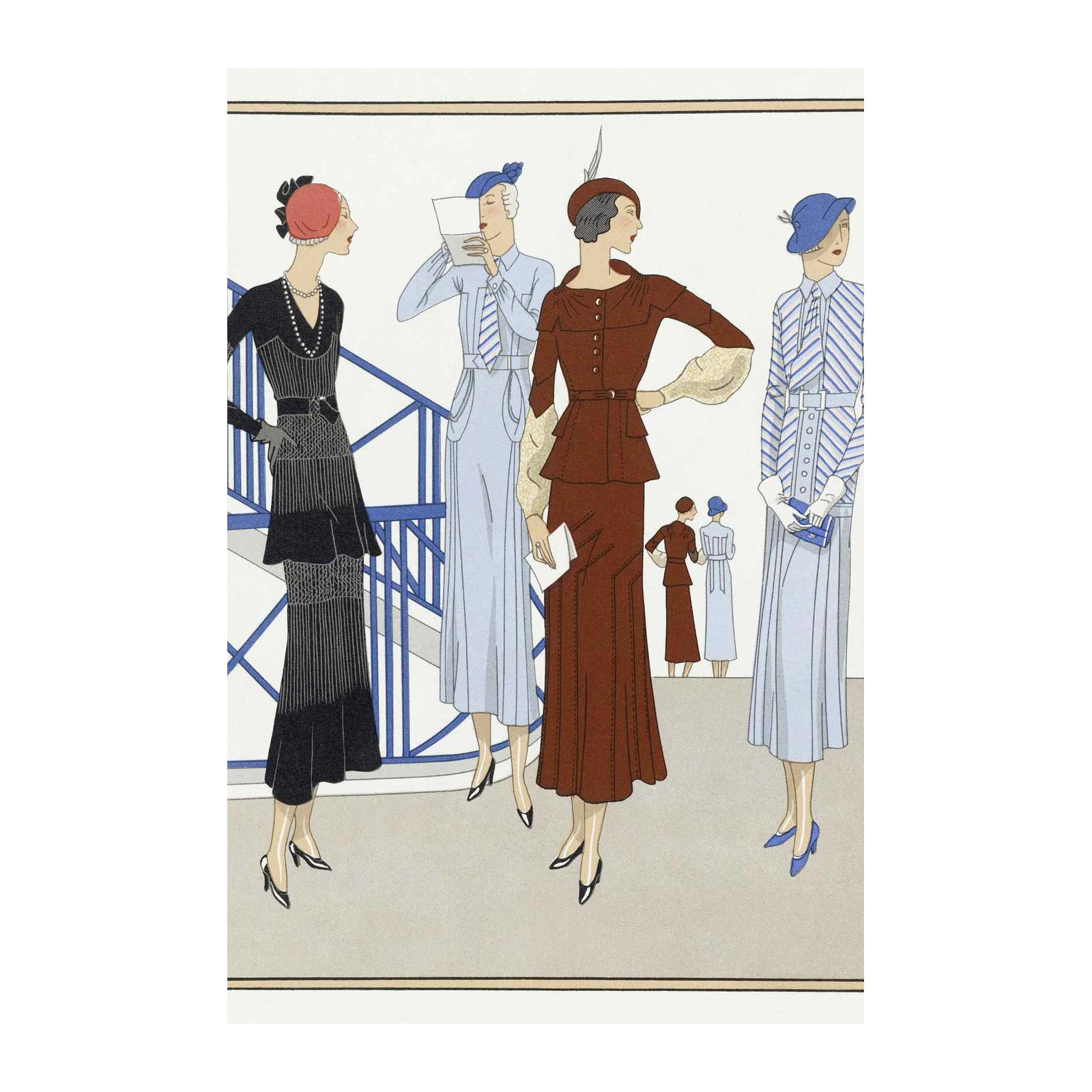 Elegant Art Deco Fashion Women Wall Art