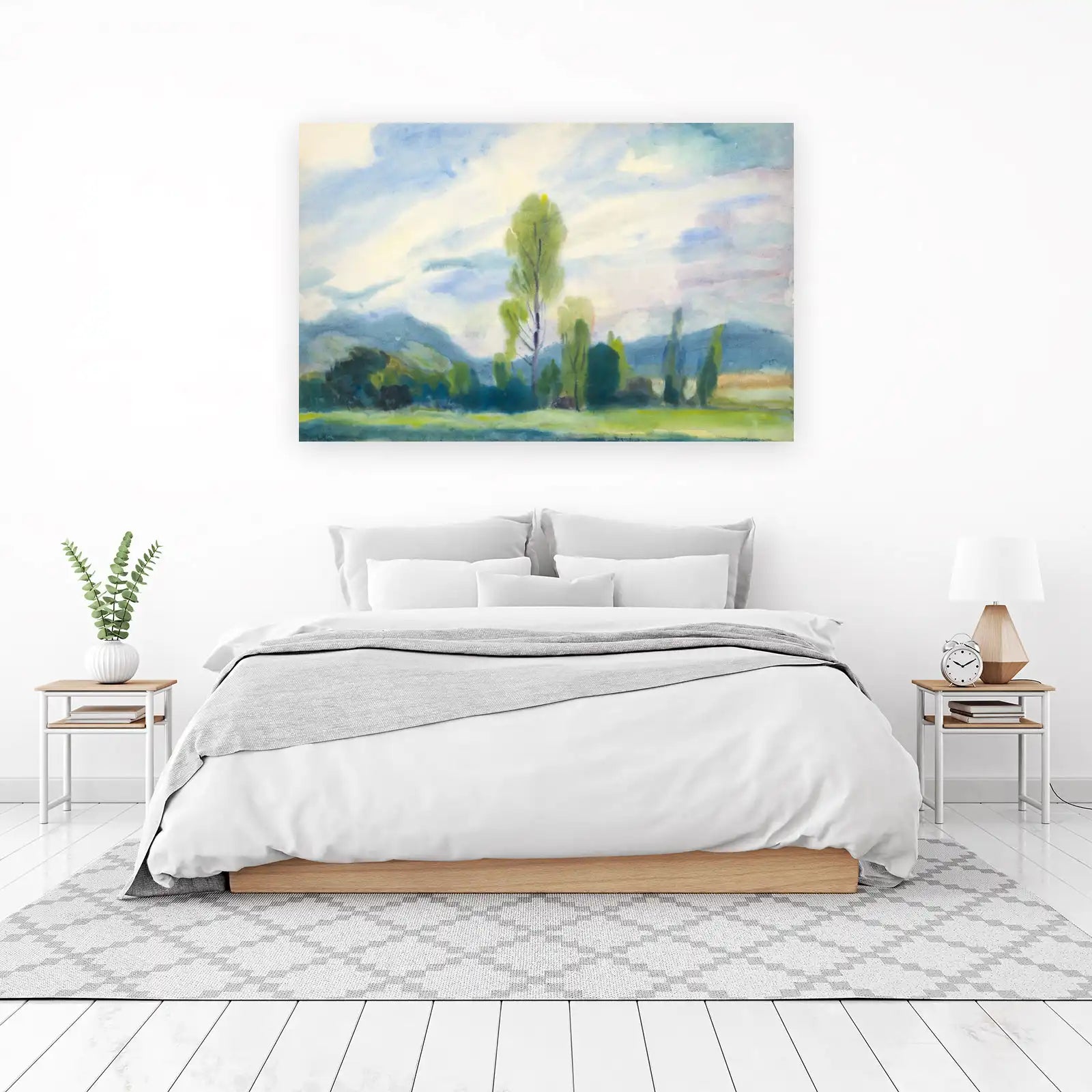Serene Landscape Watercolor Wall Art