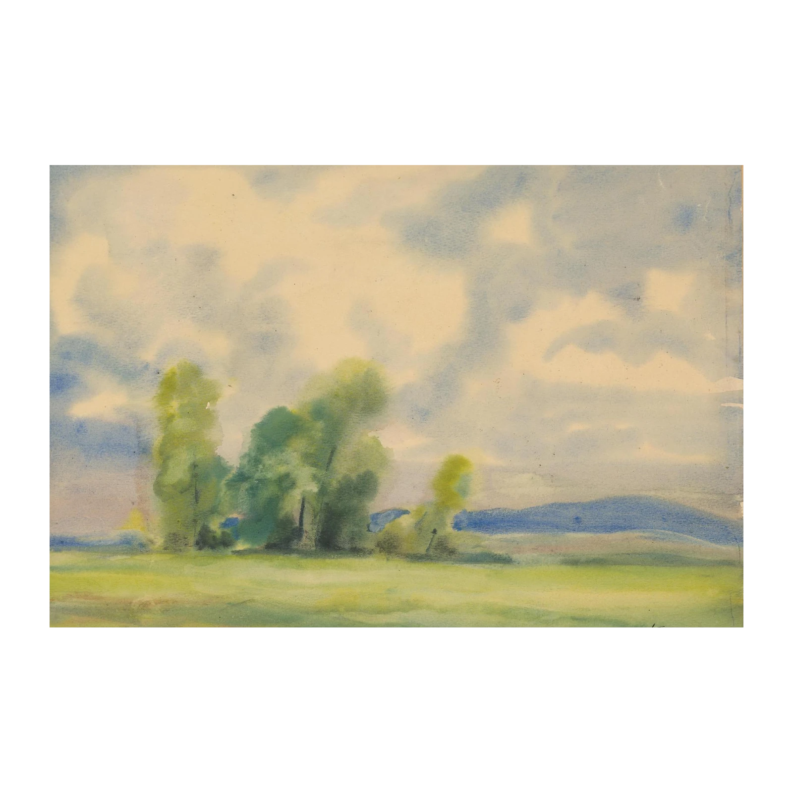 Serene Landscape Watercolor Wall Art