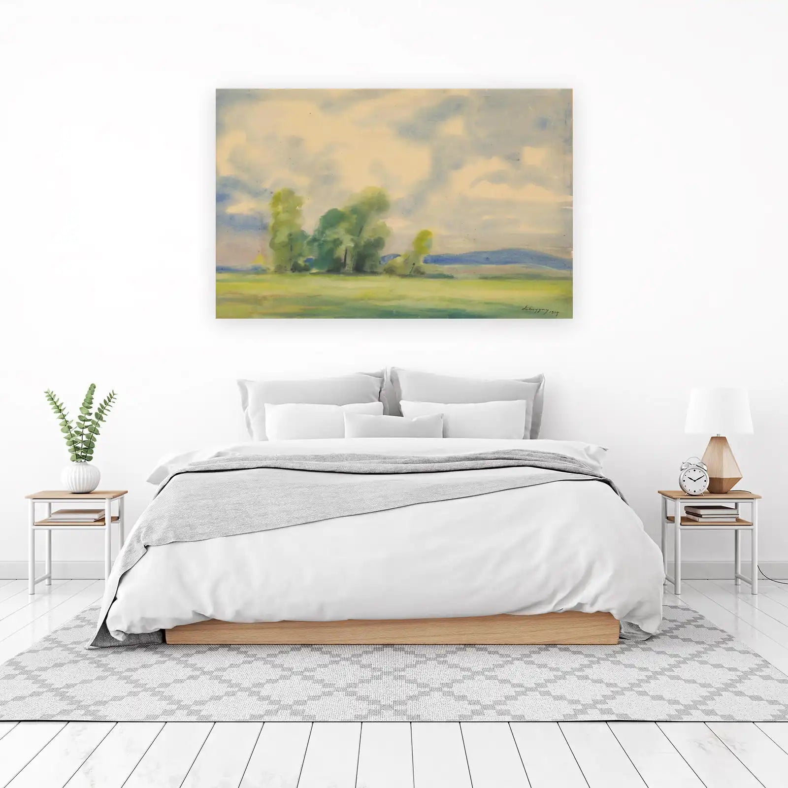 Serene Landscape Watercolor Wall Art