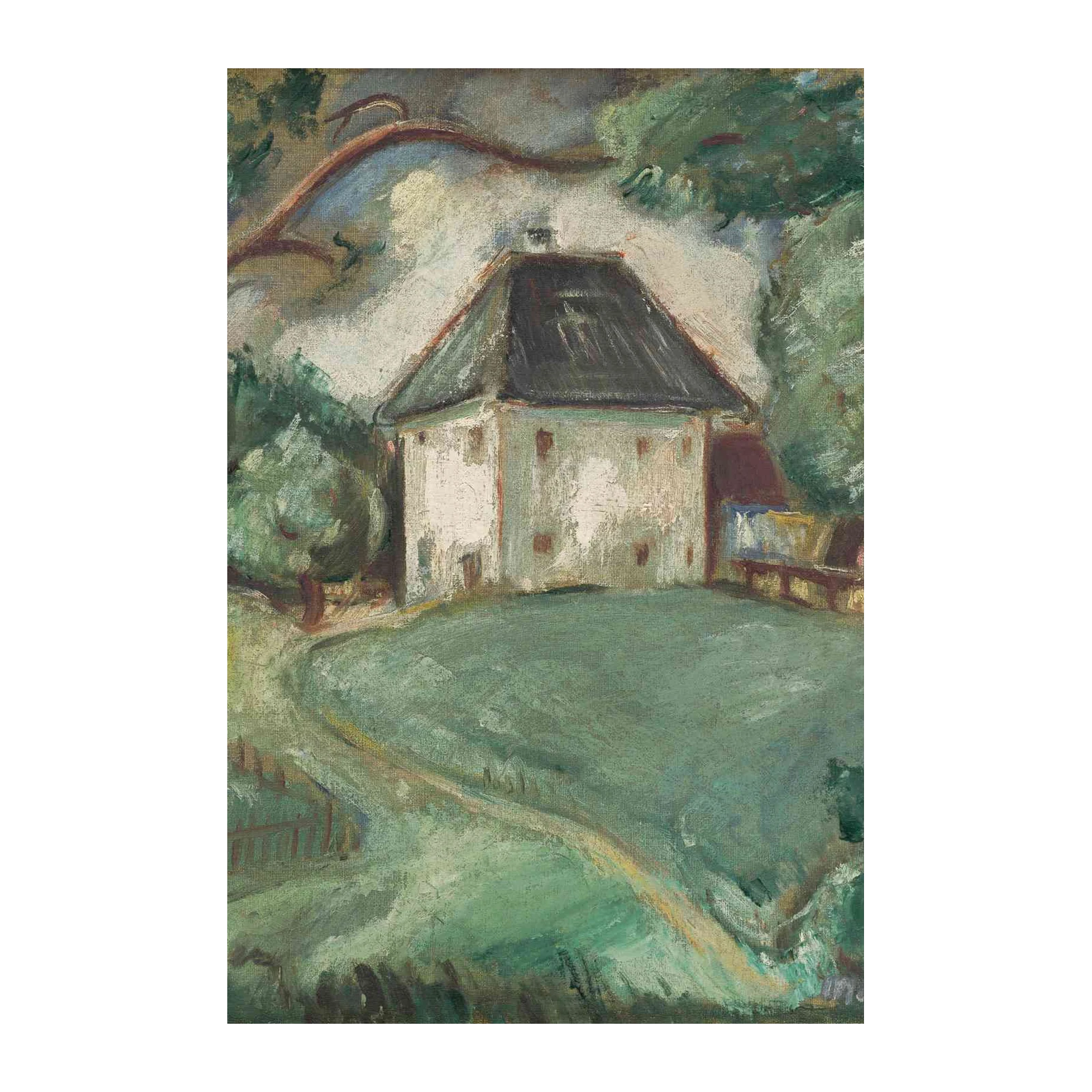 Serene Countryside House & Tree Wall Art