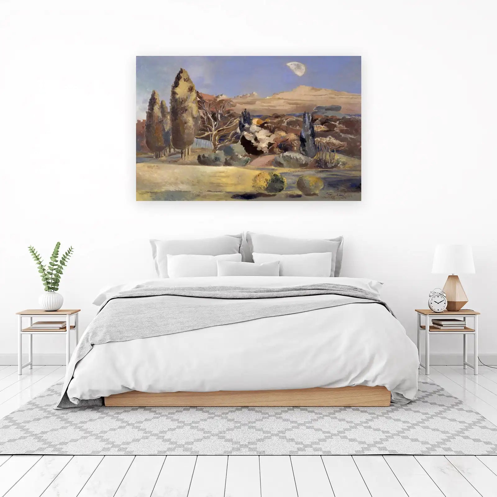Serene Landscape with Moon Wall Art