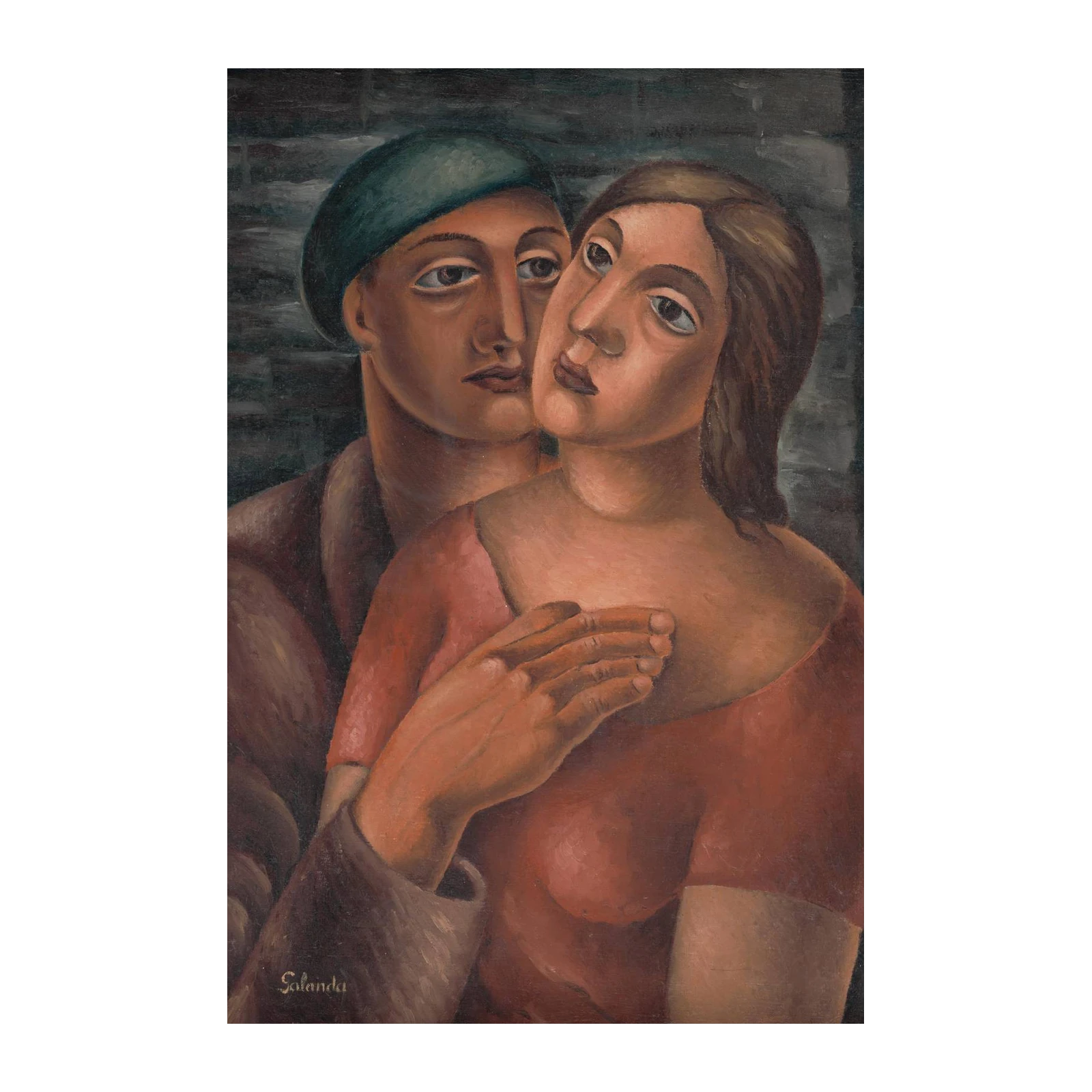 Intimate Embrace Couple Portrait Wall Art