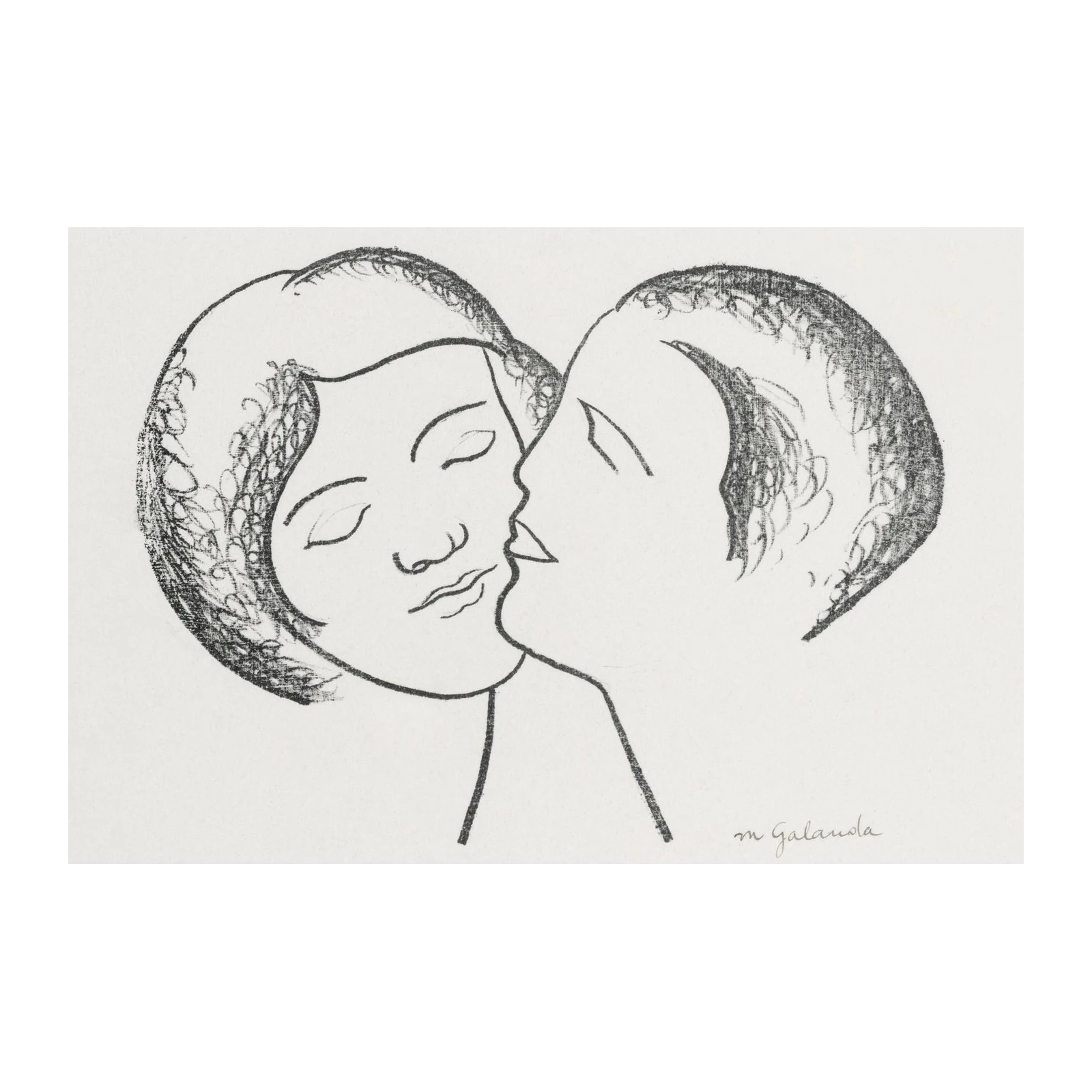Intimate Kiss Line Art Wall Art