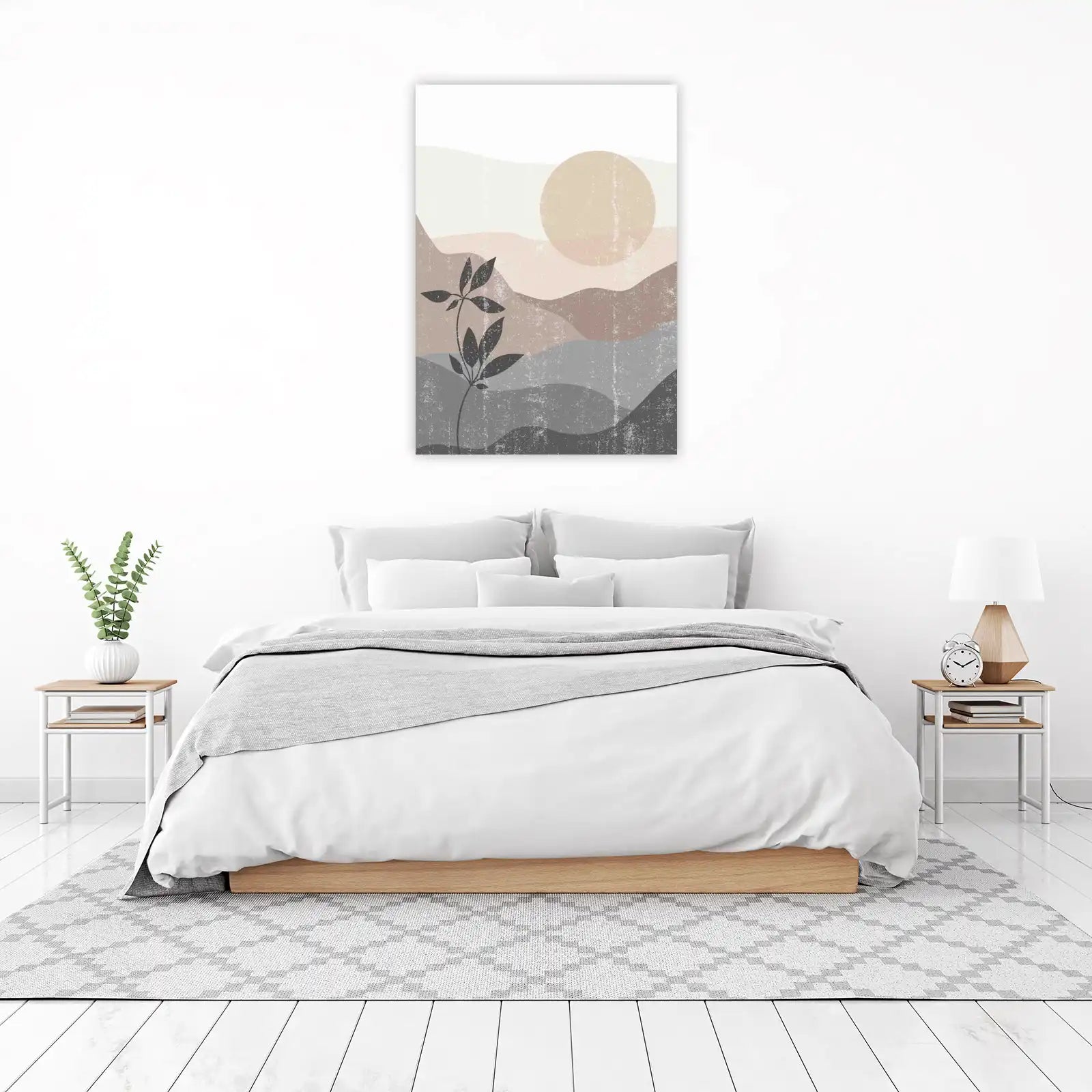 Boho Desert Sunset Landscape Wall Art