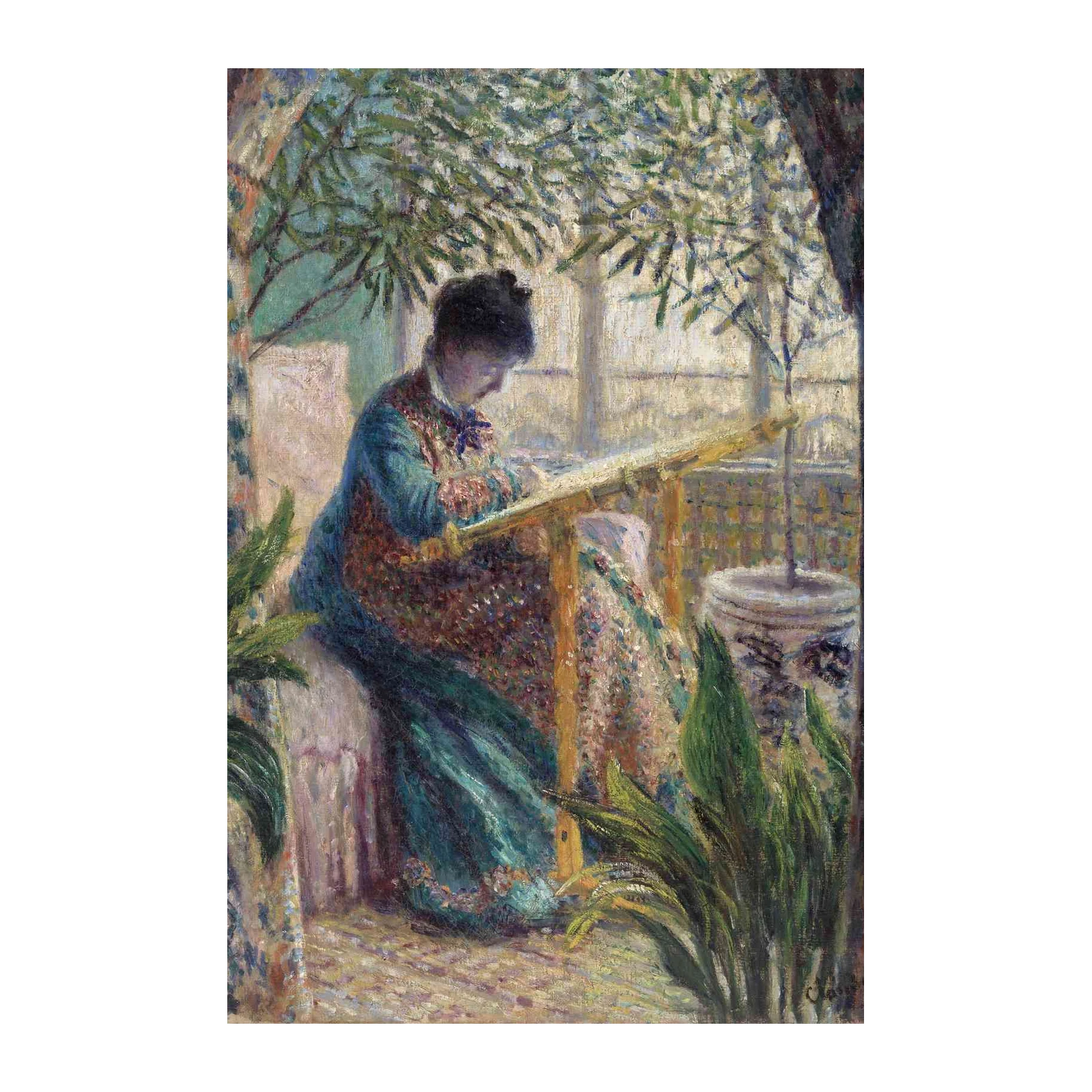 Serene Garden Lady Impressionist Wall Art