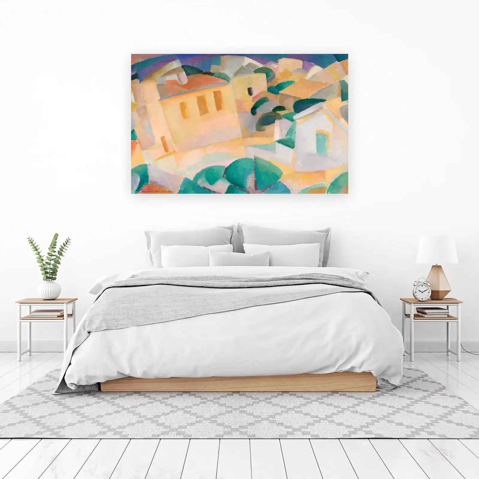 Cubist Mediterranean Village Wall Art