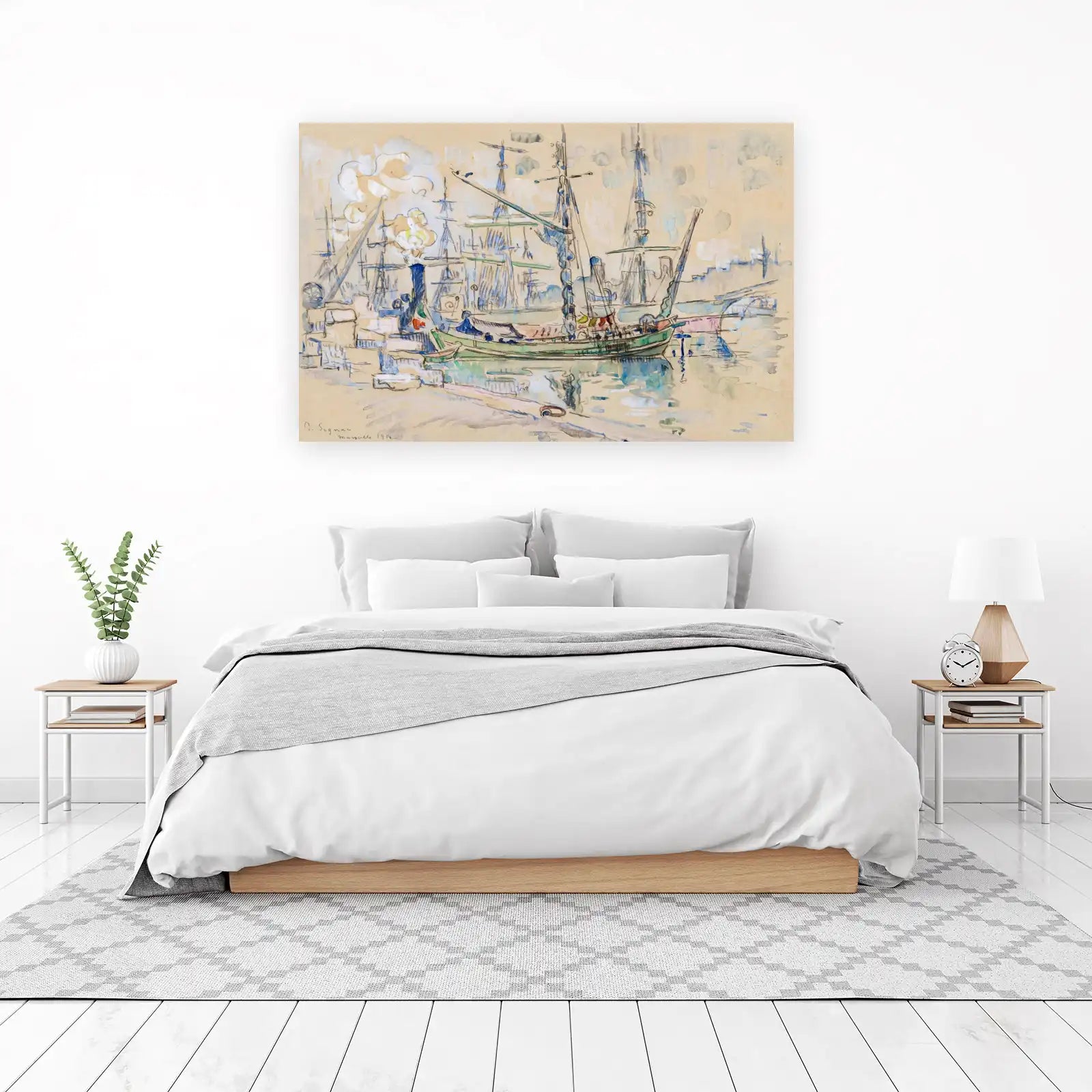 Seaside Harbor Sailing Boats Wall Art