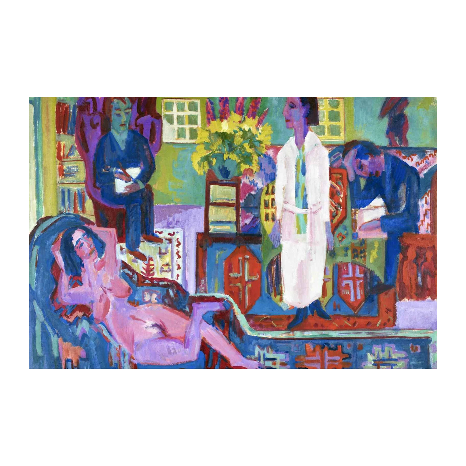 Vibrant Fauvist Nude Interior Wall Art