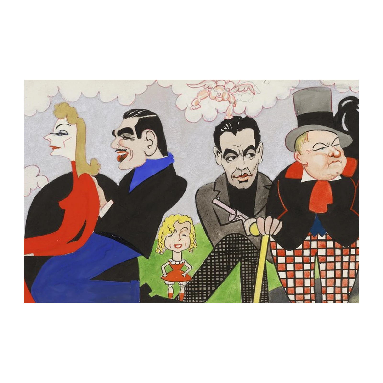 Vintage Caricature Ensemble Wall Art
