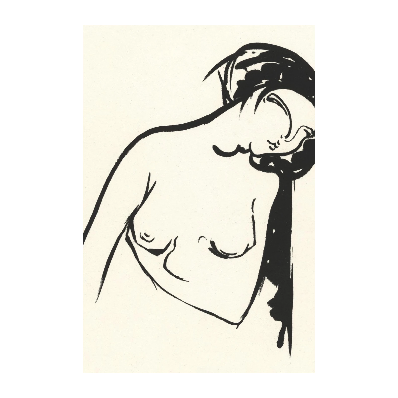 Figurative Ink Art Nude Woman Wall Art