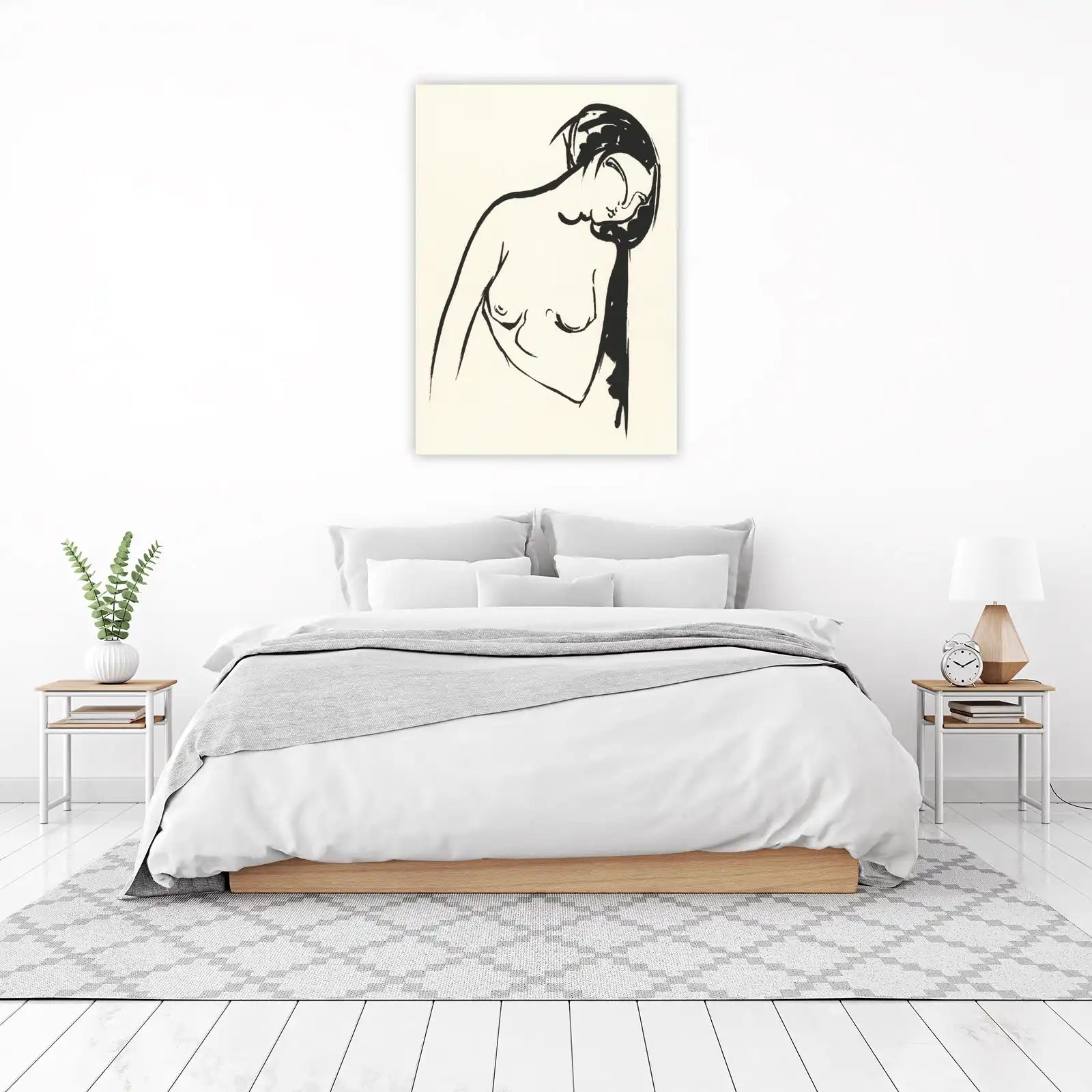 Figurative Ink Art Nude Woman Wall Art