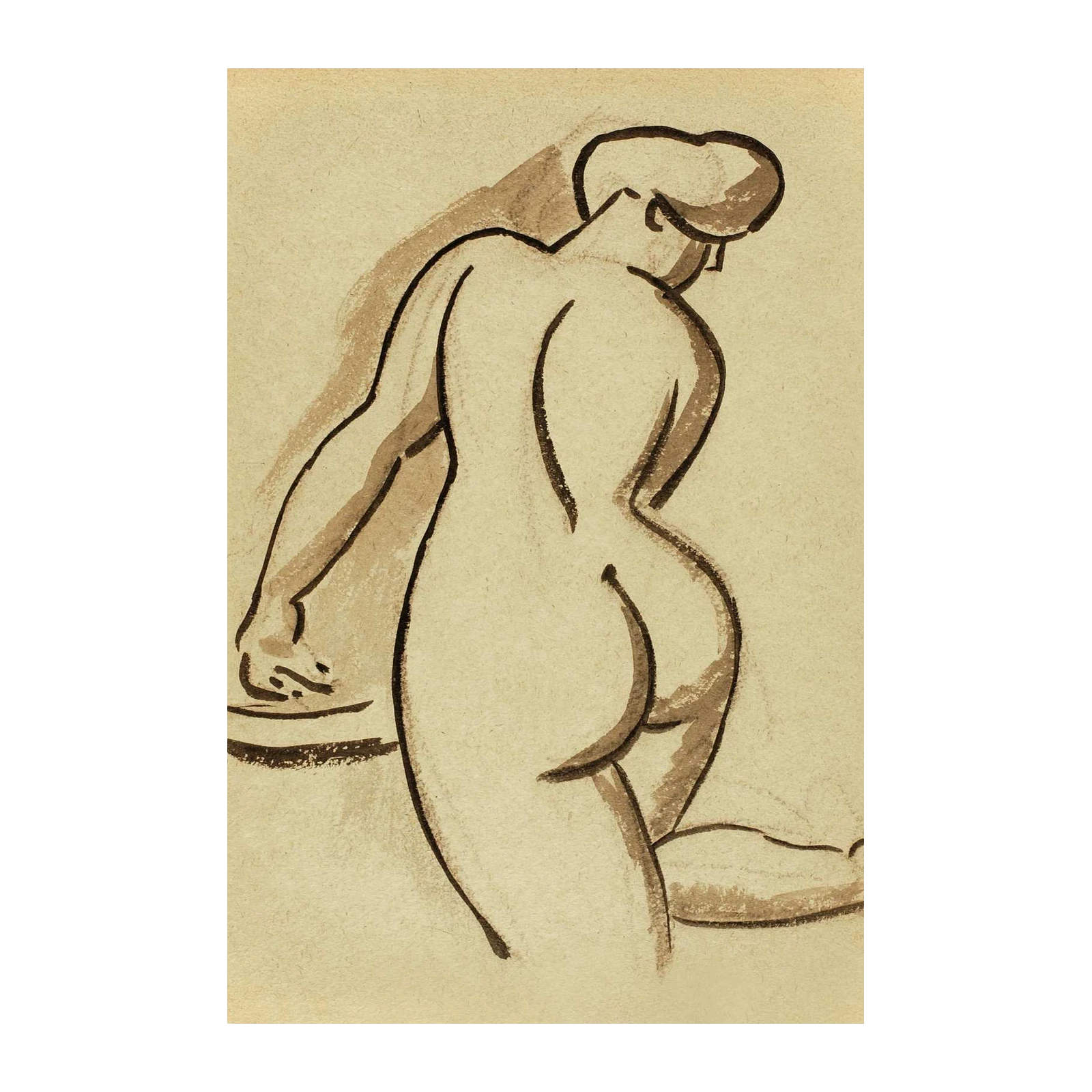 Elegant Nude Figure Sketch Wall Art
