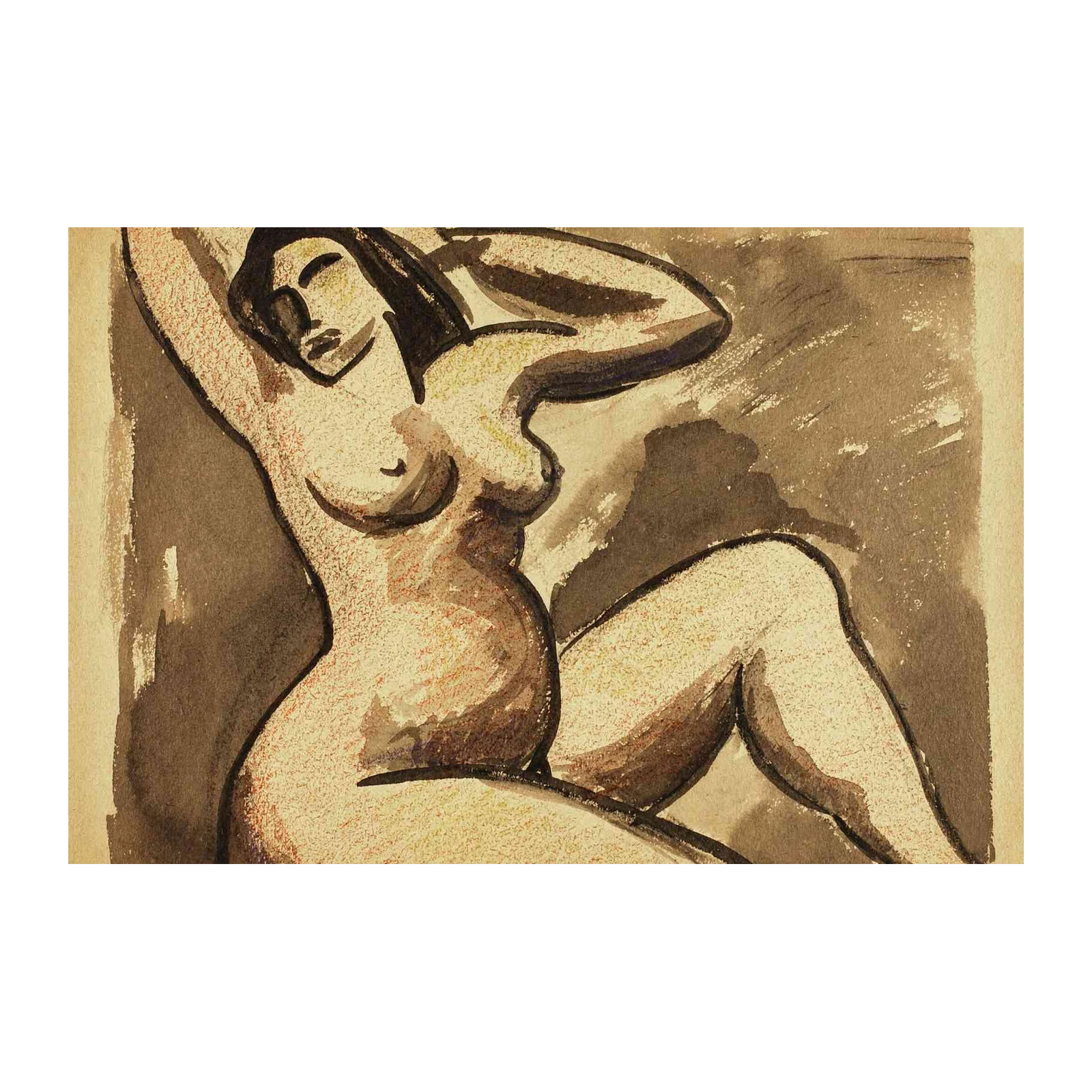 Serene Nude Reclining Figure Wall Art