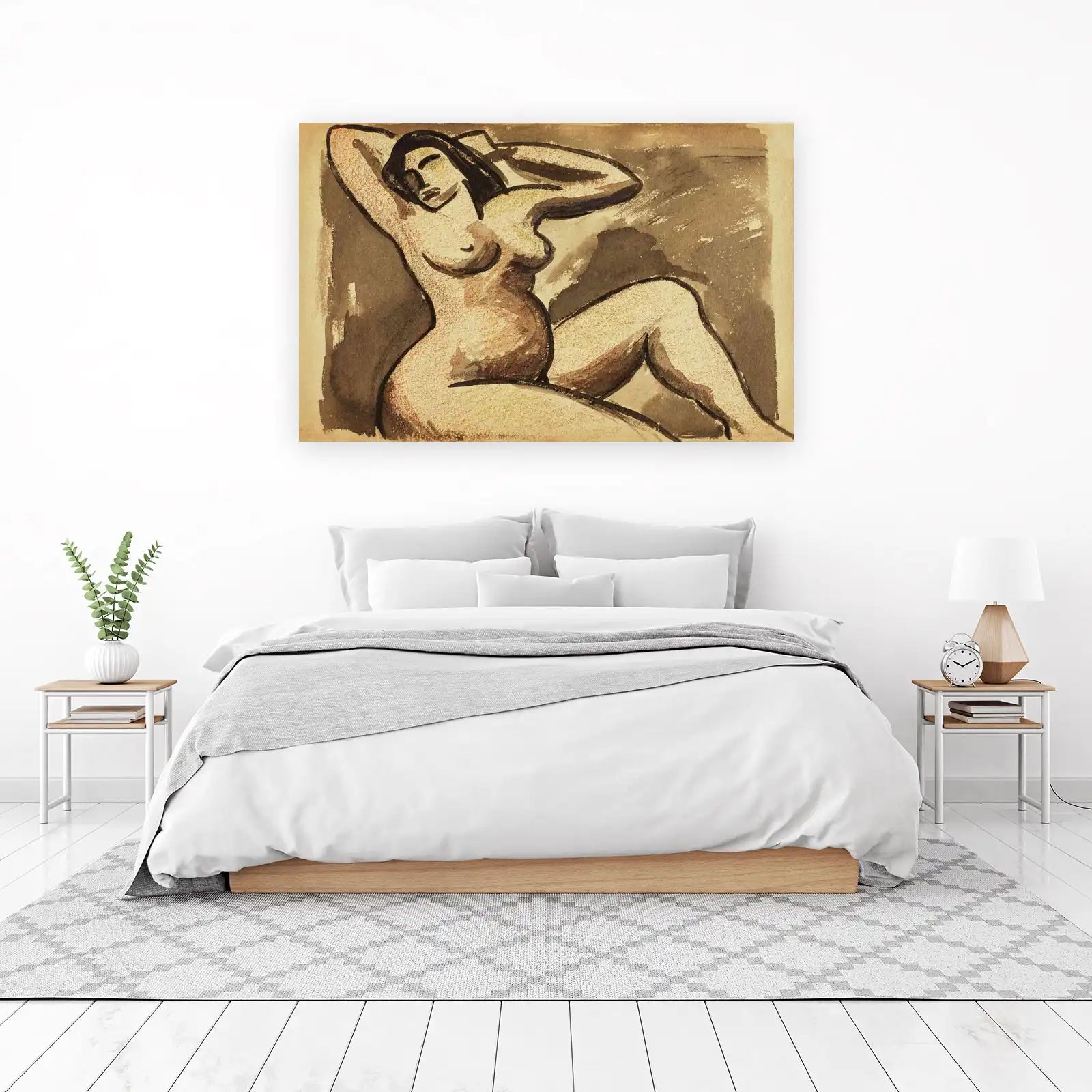 Serene Nude Reclining Figure Wall Art