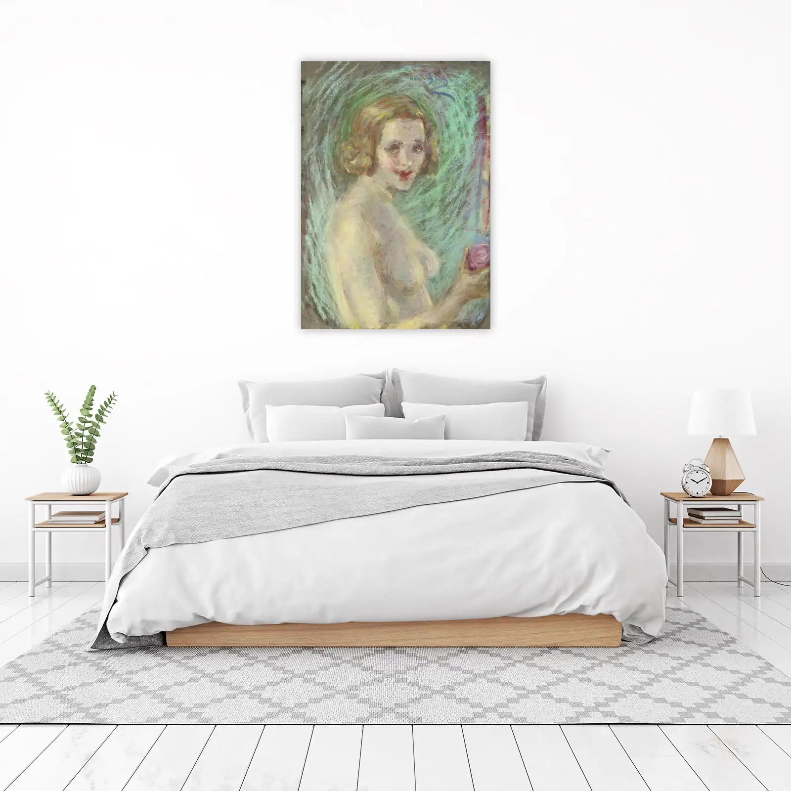 Impressionist Portrait of Serene Woman Wall Art