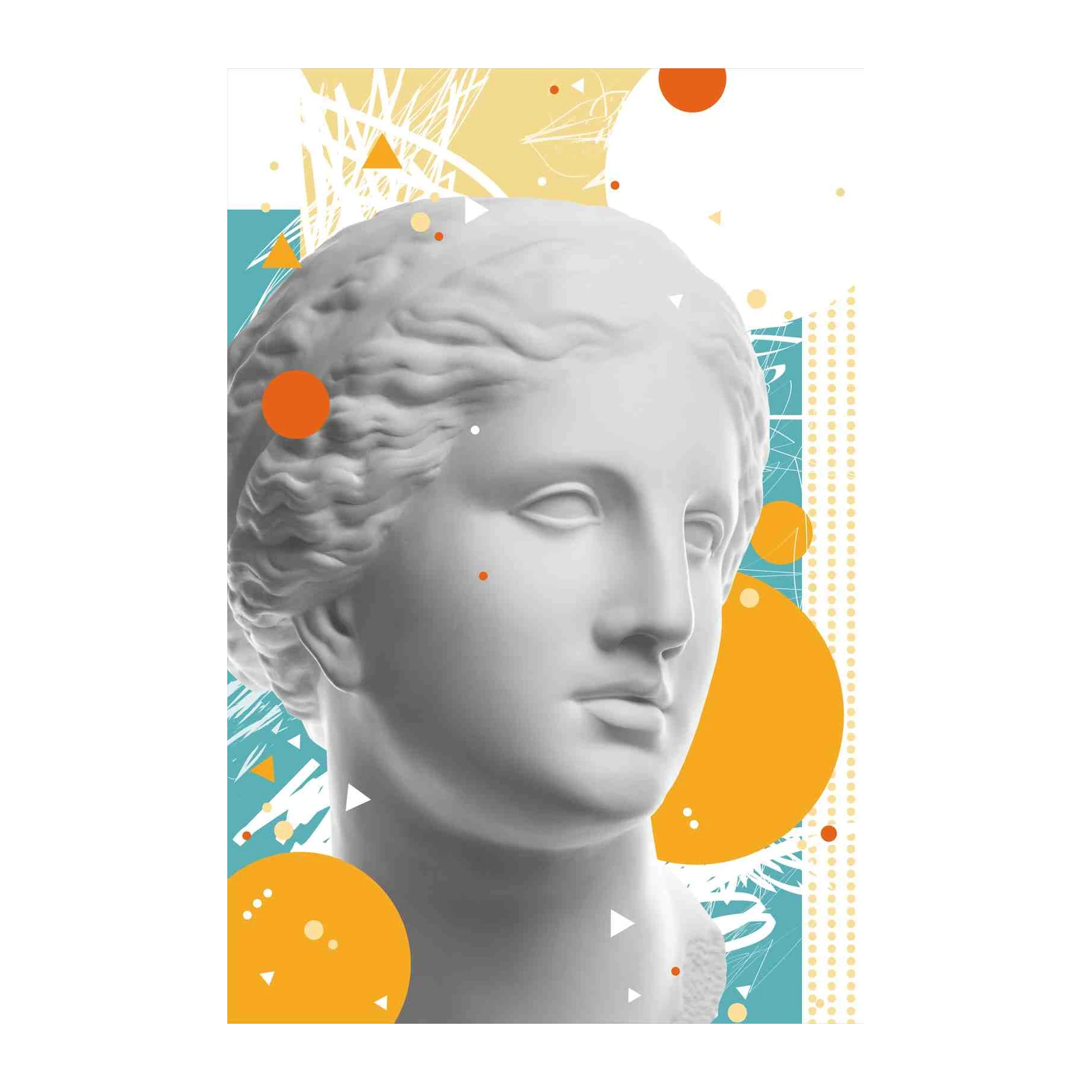 Modern Greek Bust Geometric Pop Art Wall Art