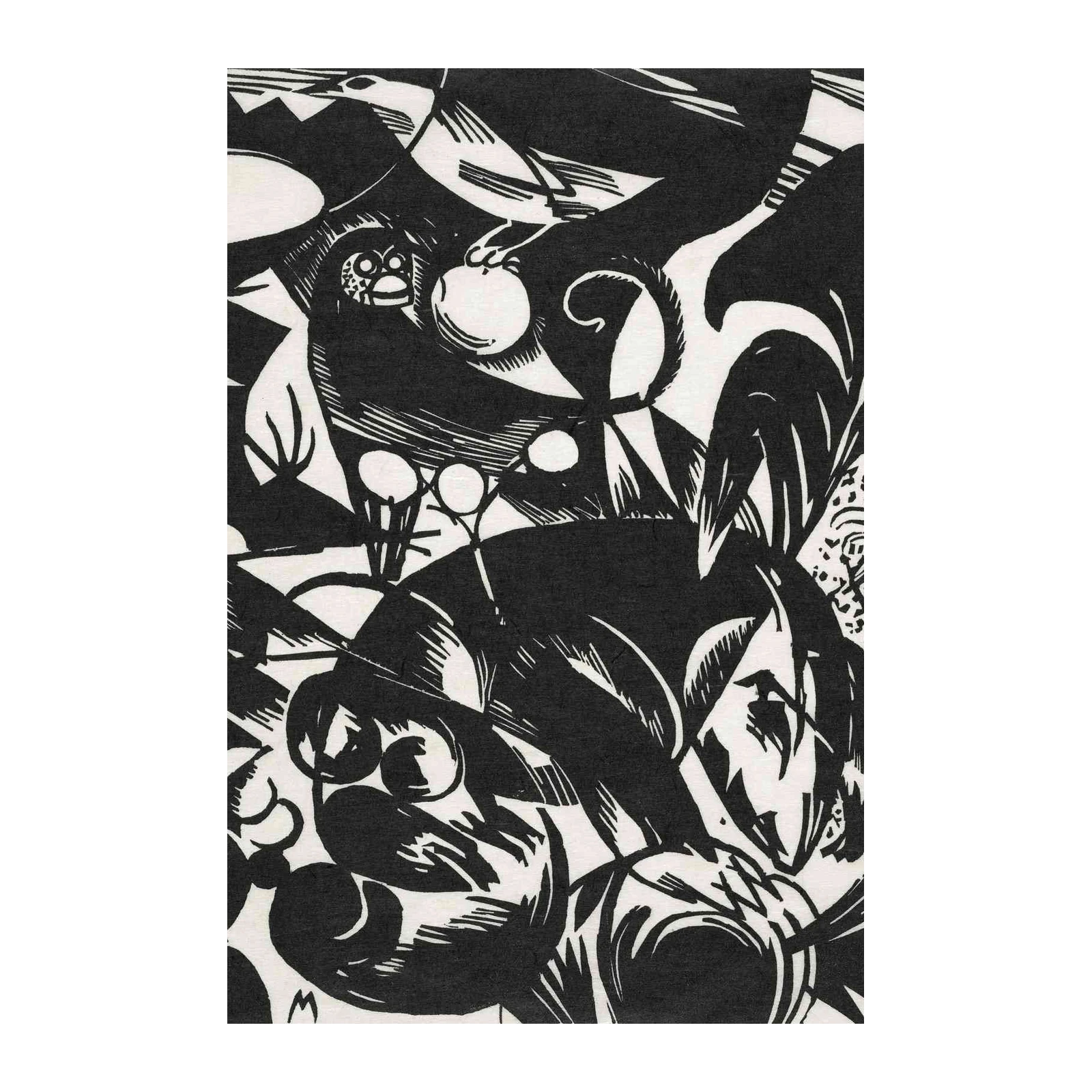 Bold Black & White Abstract Birds Wall Art