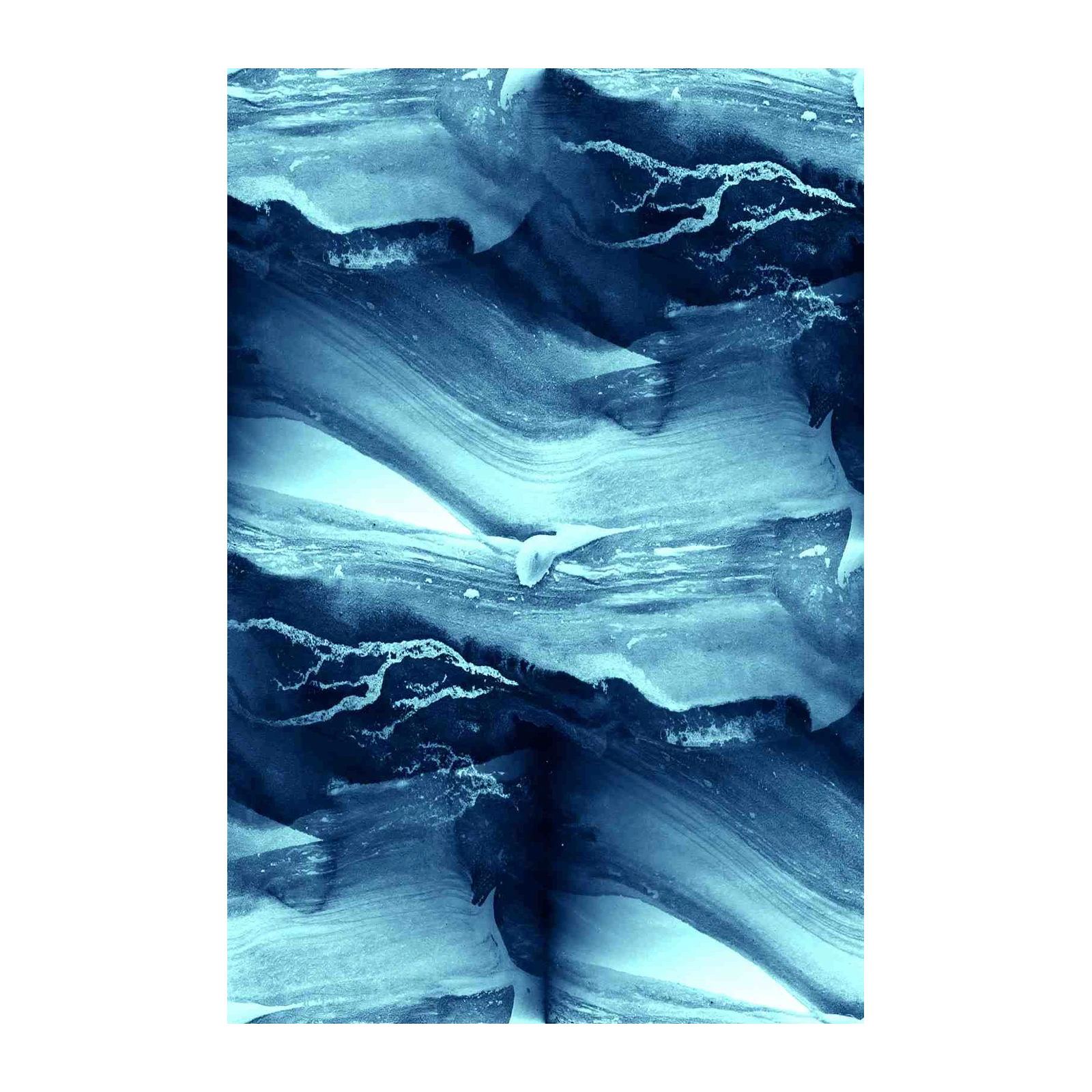 Abstract Ocean Swirls Blue Wall Art