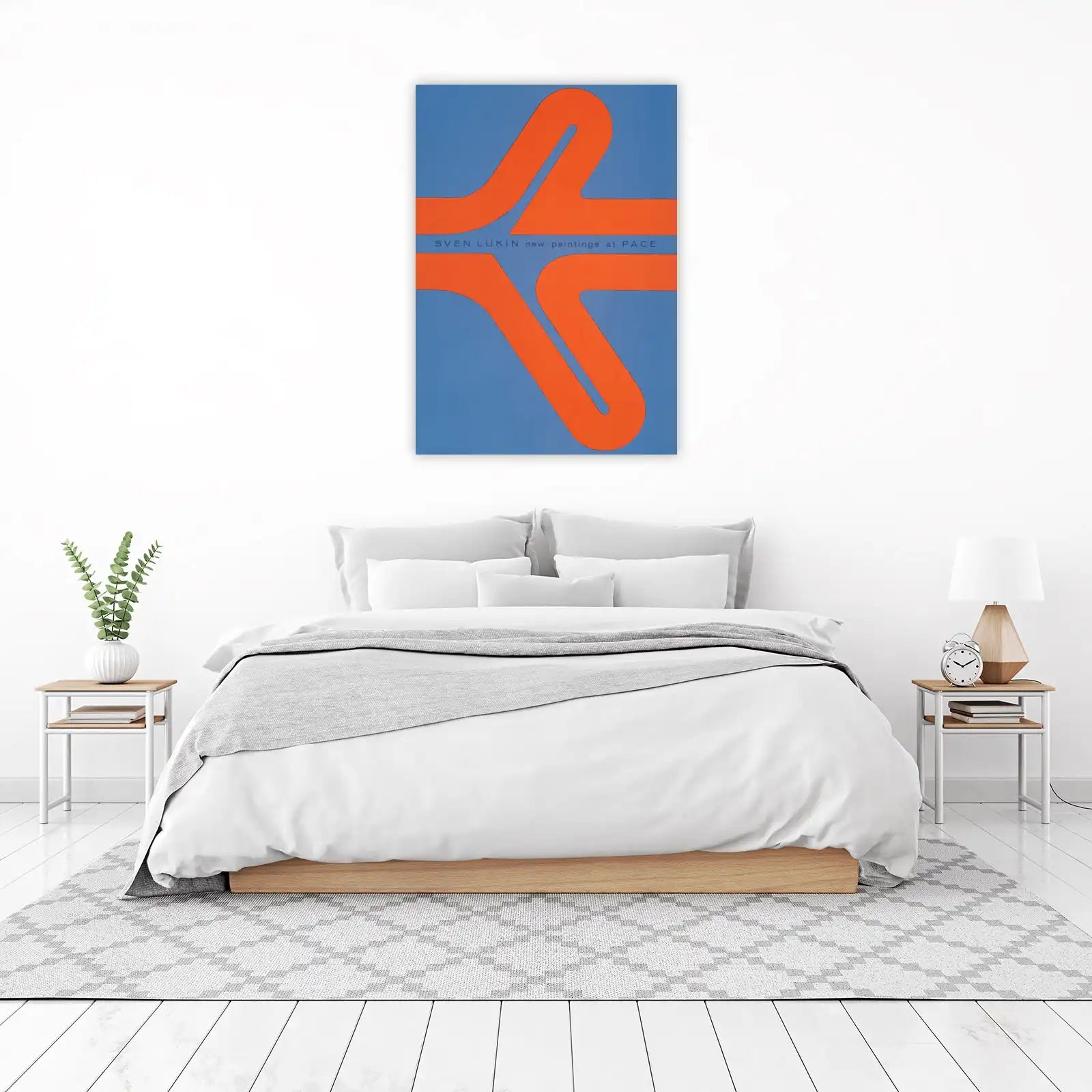 Vibrant Abstract Orange & Blue Art Wall Art