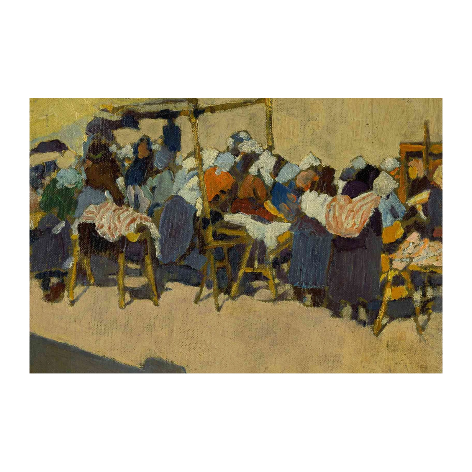 Vibrant Market Scene Impressionist Wall Art