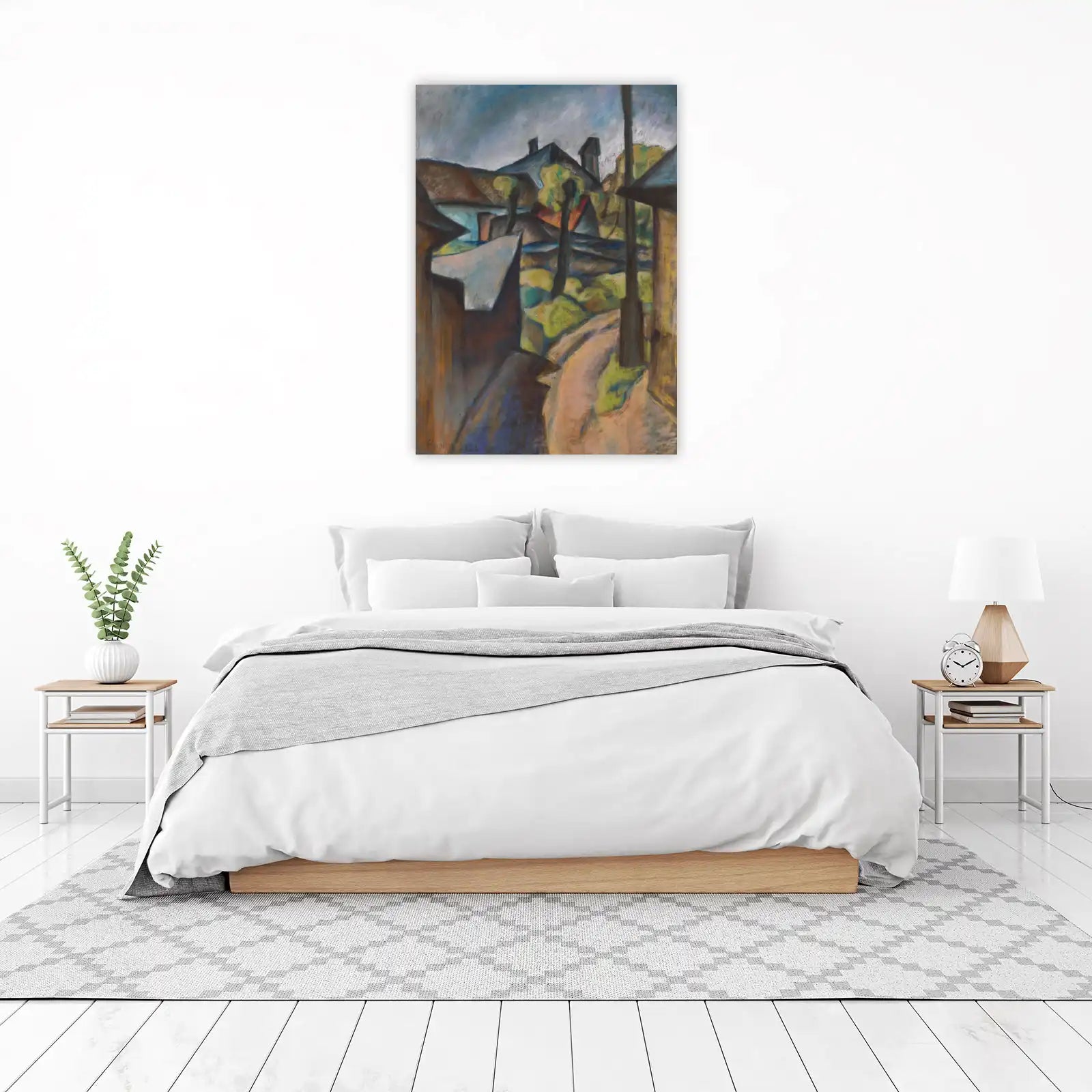 Expressive Streetscape Pastel Wall Art