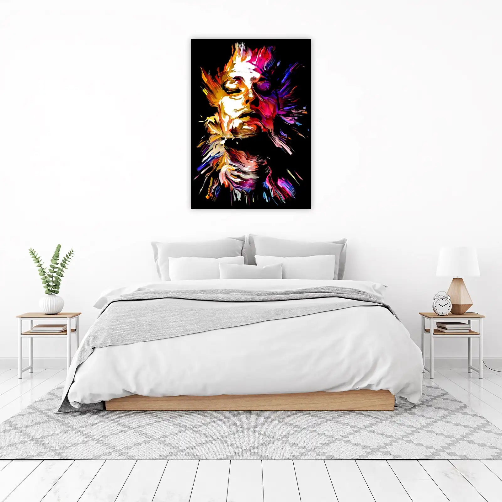 Vibrant Abstract Face Explosion Wall Art