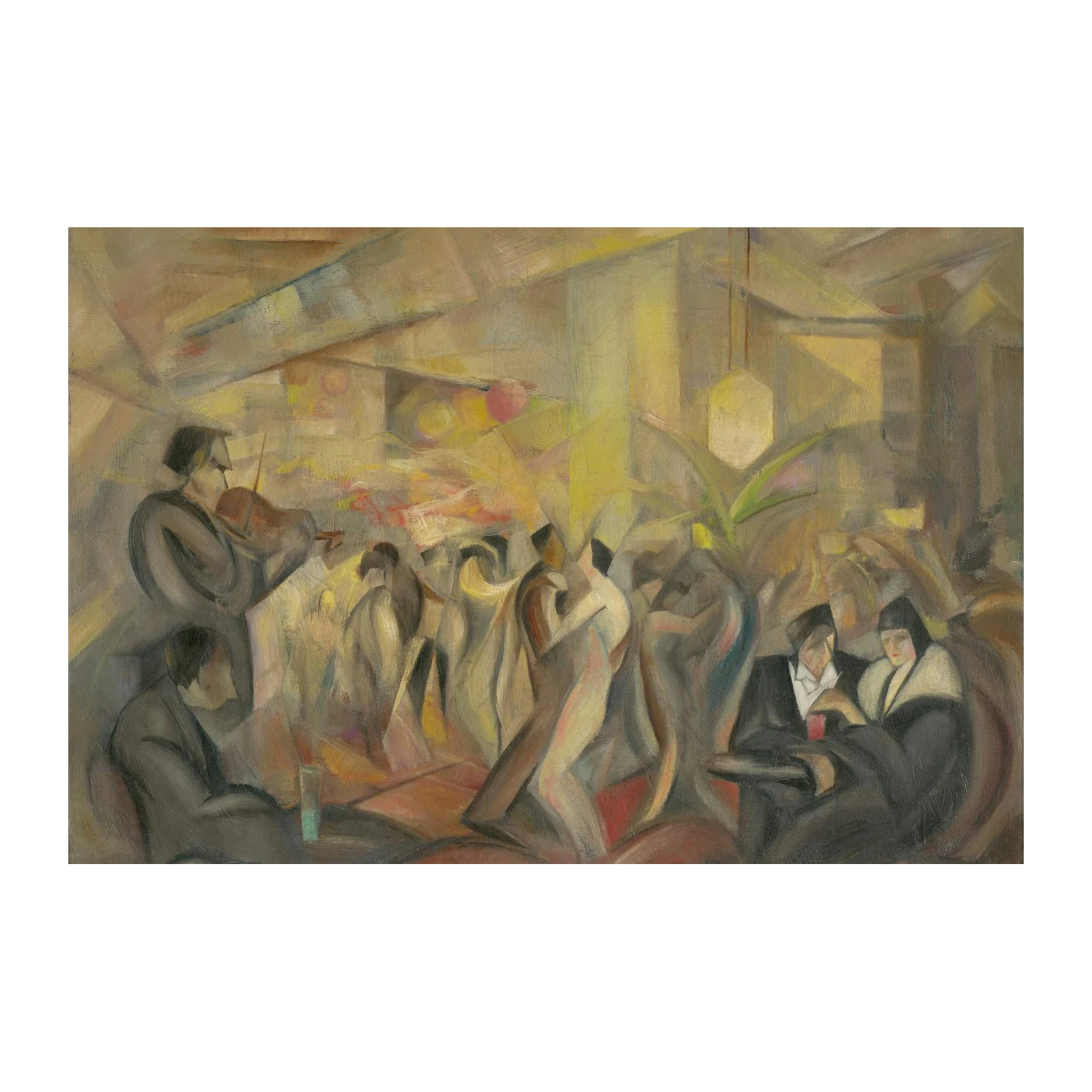 Vintage Jazz Club Scene Art Wall Art