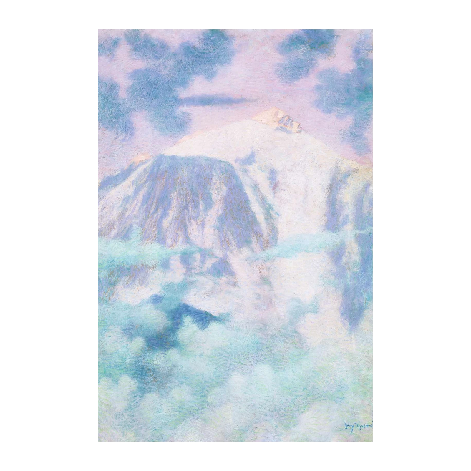 Serene Mountain Mist Impressionist Wall Art