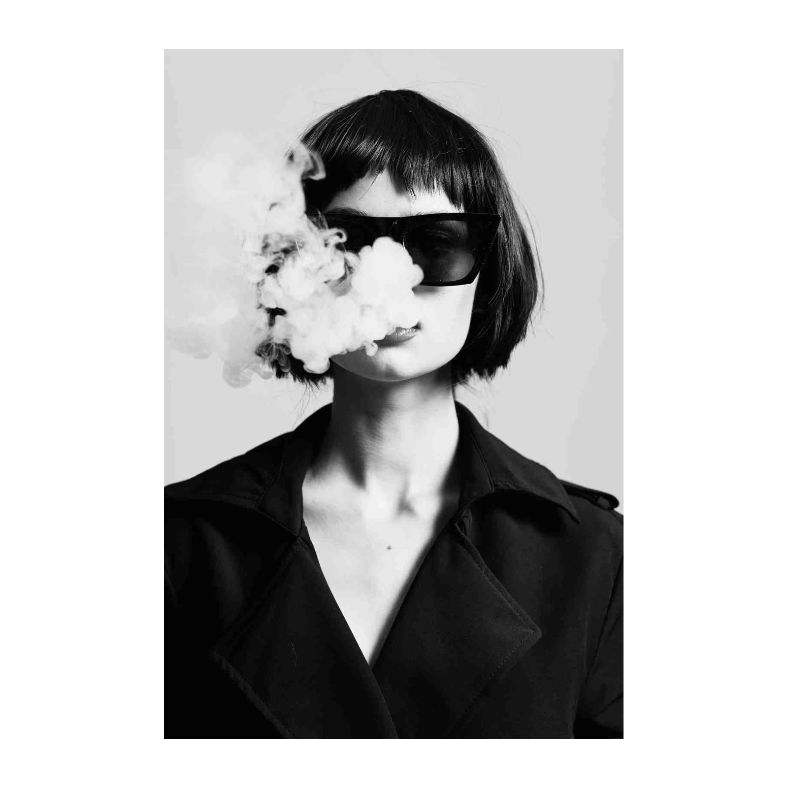 Mysterious Vibe Woman Smoking Wall Art