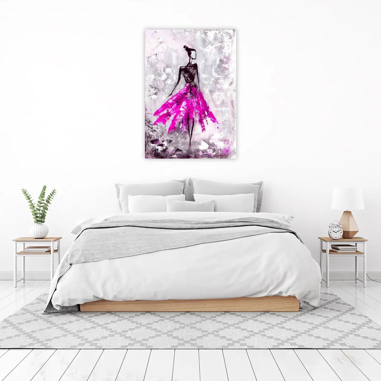 Elegant Pink Ballerina Abstract Wall Art