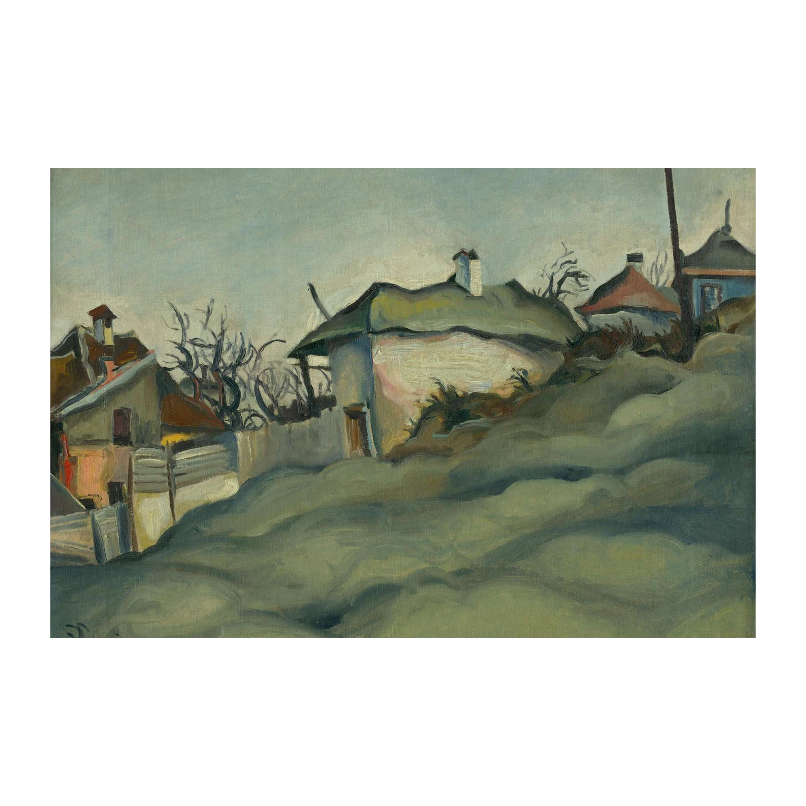 Serene Village Scene Bauer 1925 Wall Art