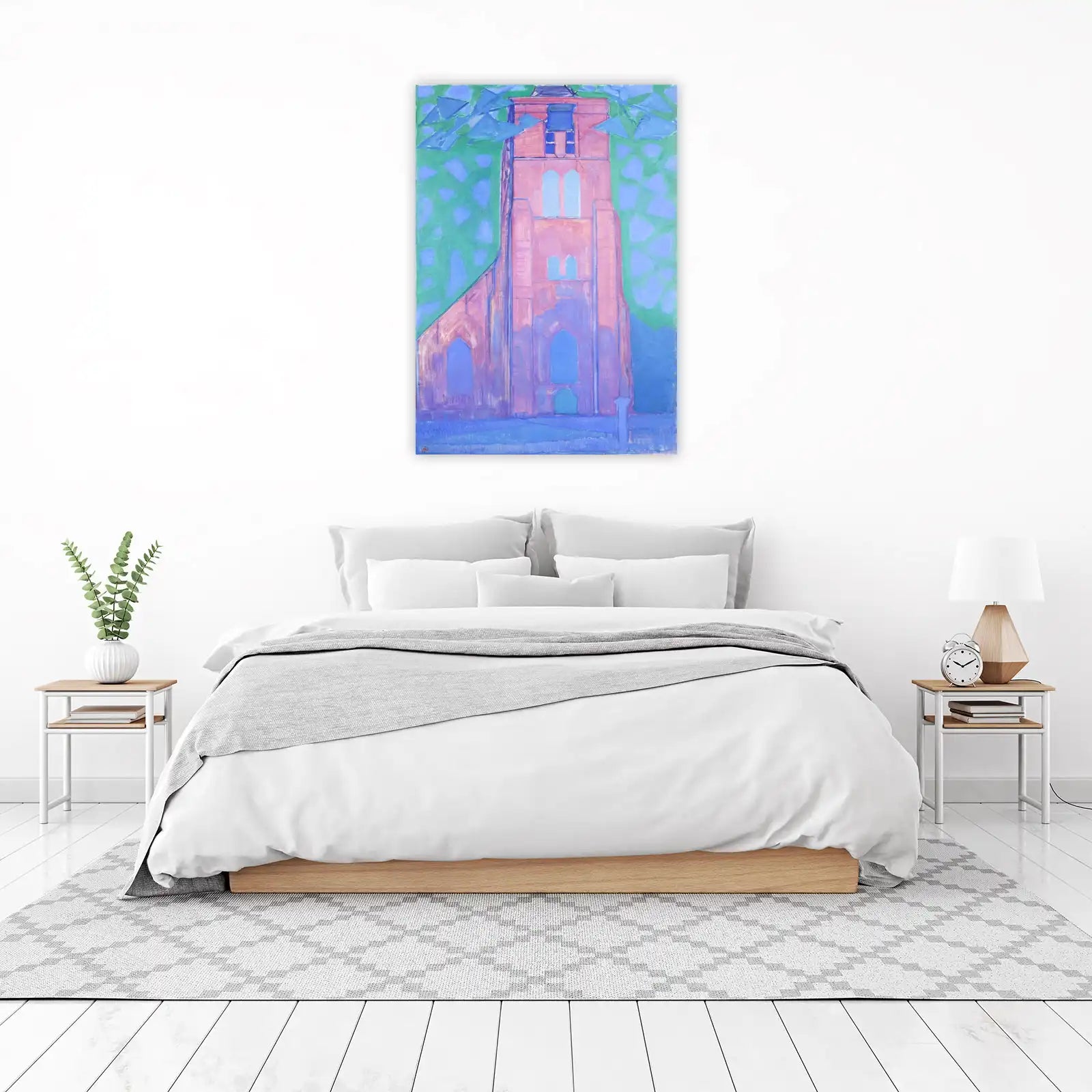 Vibrant Pink Church Abstract Wall Art
