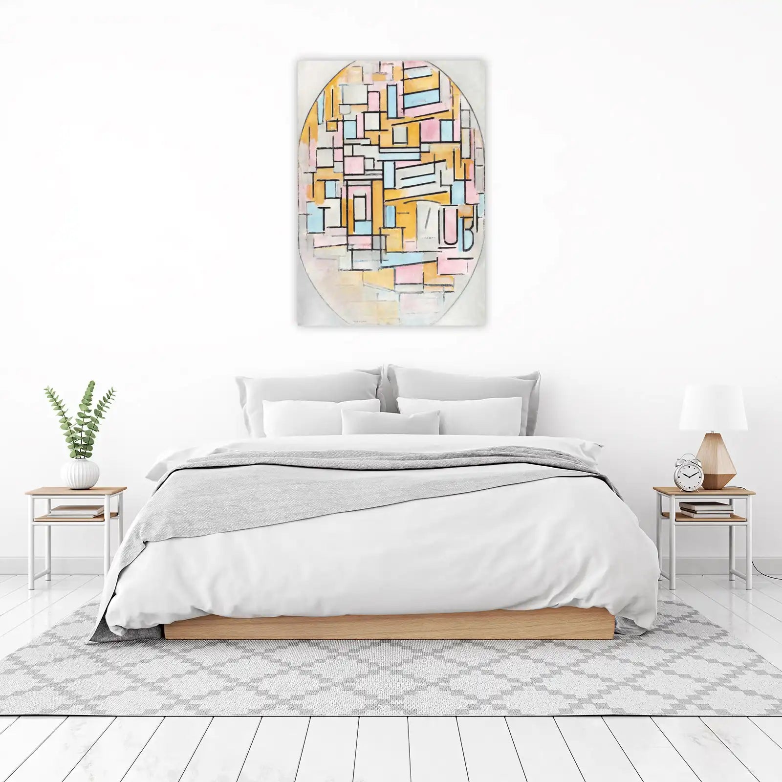 Abstract Geometric Oval Wall Art | Modern Art Decor